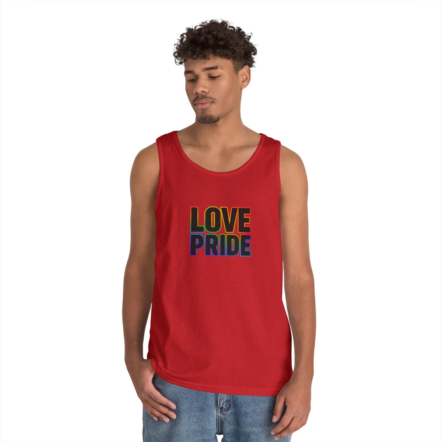 Pride Love Unisex Cotton Tank Top, LGBTQ+ Apparel, Summer Casual Wear, Pride Month Clothing, Festival Outfits