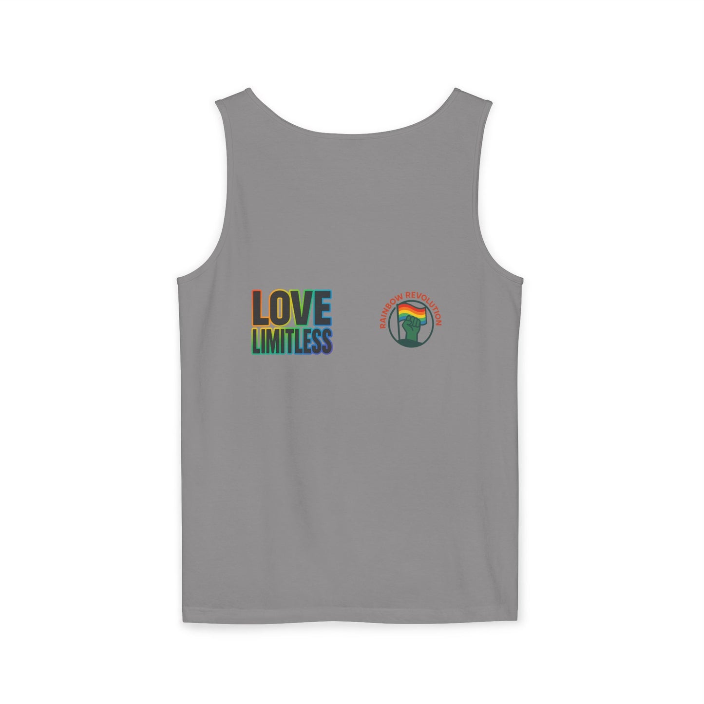 Unisex Inspirational Tank Top, Love Limitless Sleeveless Shirt, Perfect for Summer, Pride Events, Relaxed Fit Gym Wear, Gift for Friends