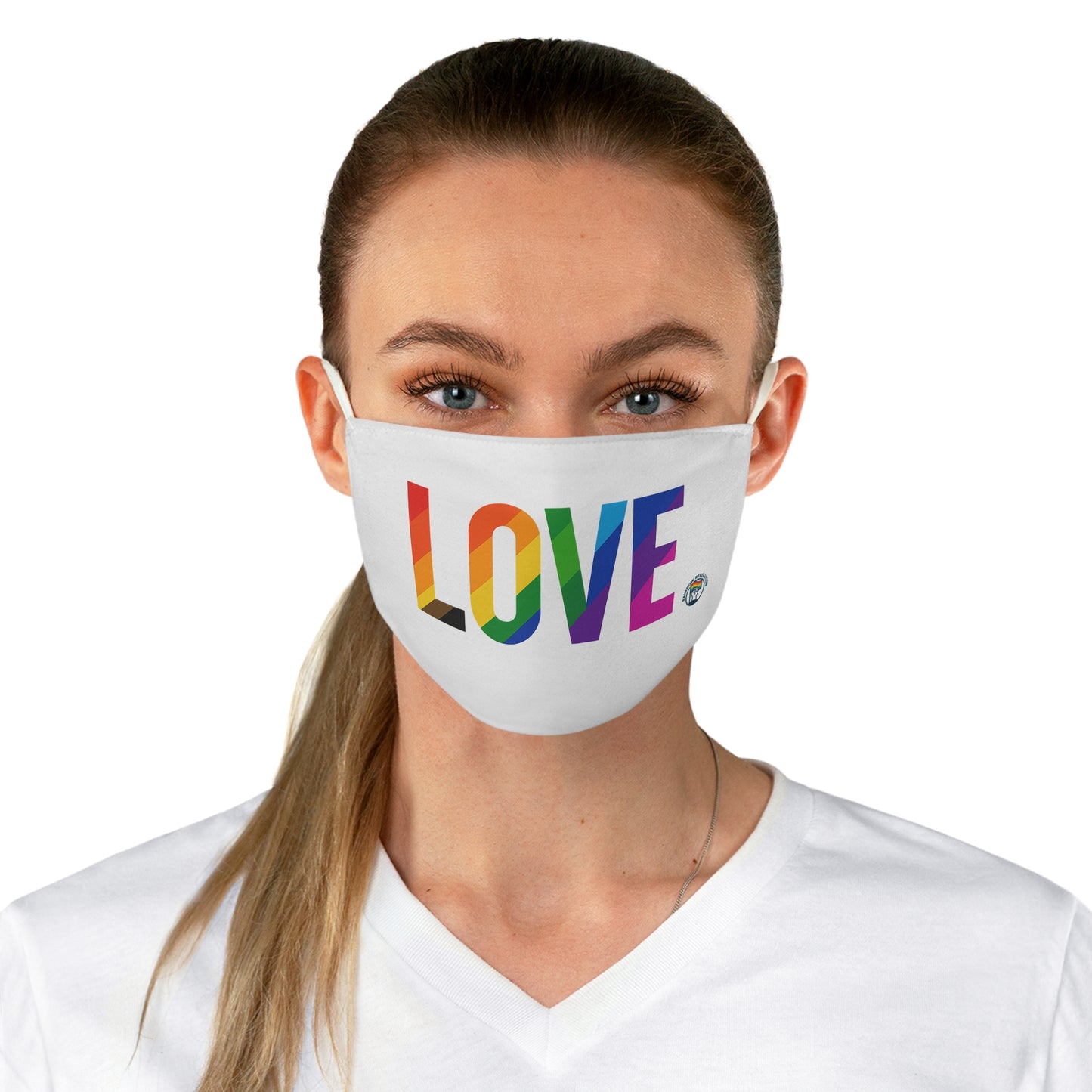 Colorful Love Fabric Face Mask - LGBTQ+ Pride Accessory, Everyday Wear, Gift for Friends, Comfortable Face Covering, Unique Fashion Mask