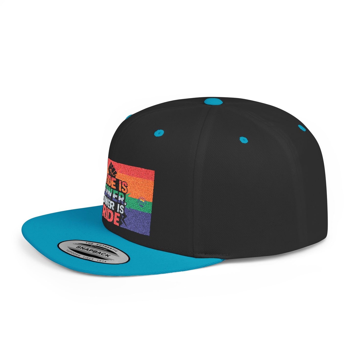 Pride-Themed Flat Bill Snapback, Celebrate Identity with Style, Perfect for Pride Month, LGBTQ+ Events, Everyday Fashion, Unisex Hat