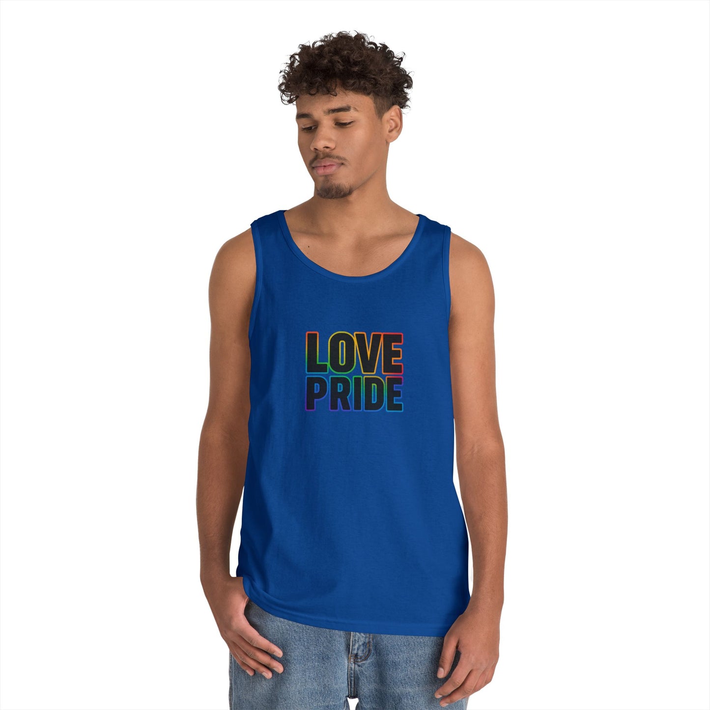 Pride Love Unisex Cotton Tank Top, LGBTQ+ Apparel, Summer Casual Wear, Pride Month Clothing, Festival Outfits