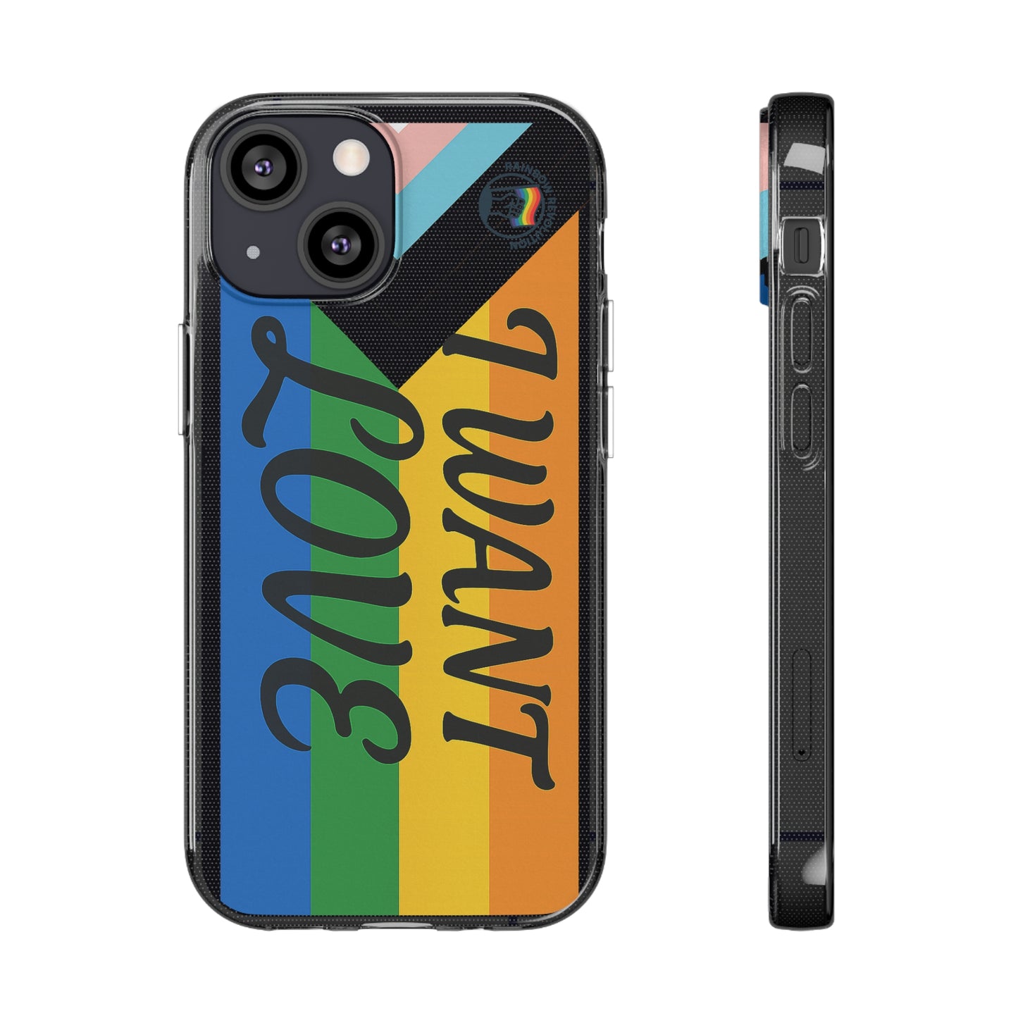 Pride Love Phone Case, Clear Silicone Case, LGBTQ+ Phone Accessory, Colorful Phone Cover, Rainbow Pride Gift