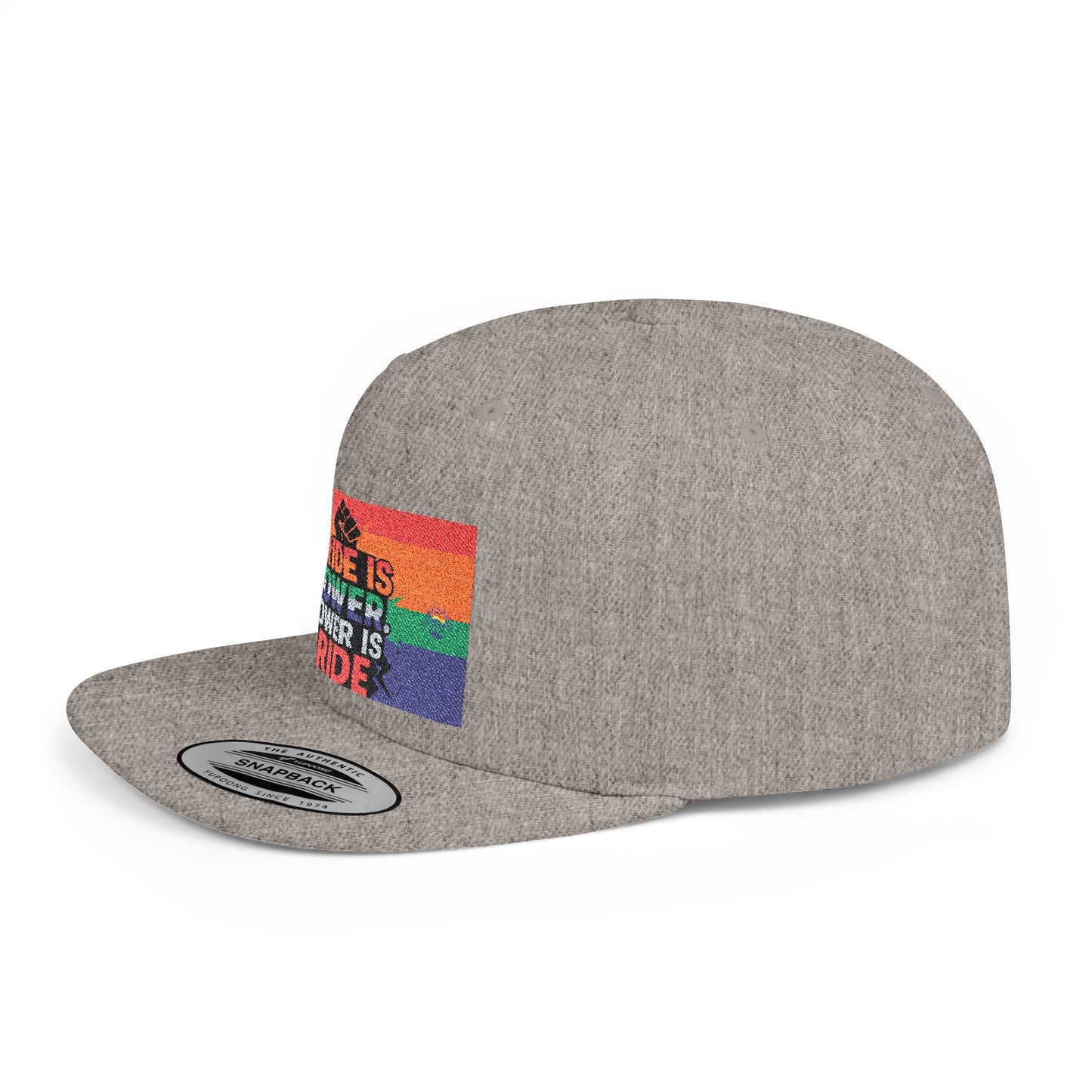 Pride-Themed Flat Bill Snapback, Celebrate Identity with Style, Perfect for Pride Month, LGBTQ+ Events, Everyday Fashion, Unisex Hat