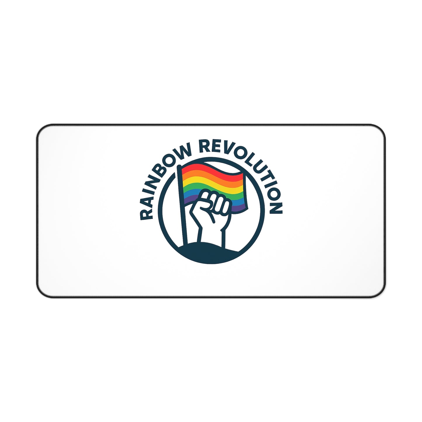 Pride Desk Mat - Rainbow Revolution, LGBTQ+ Office Decor, Gifts for Activists, Mouse Pad for Home Office, Pride Month Accessories