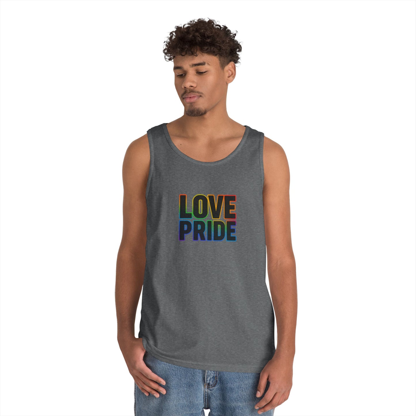 Pride Love Unisex Cotton Tank Top, LGBTQ+ Apparel, Summer Casual Wear, Pride Month Clothing, Festival Outfits