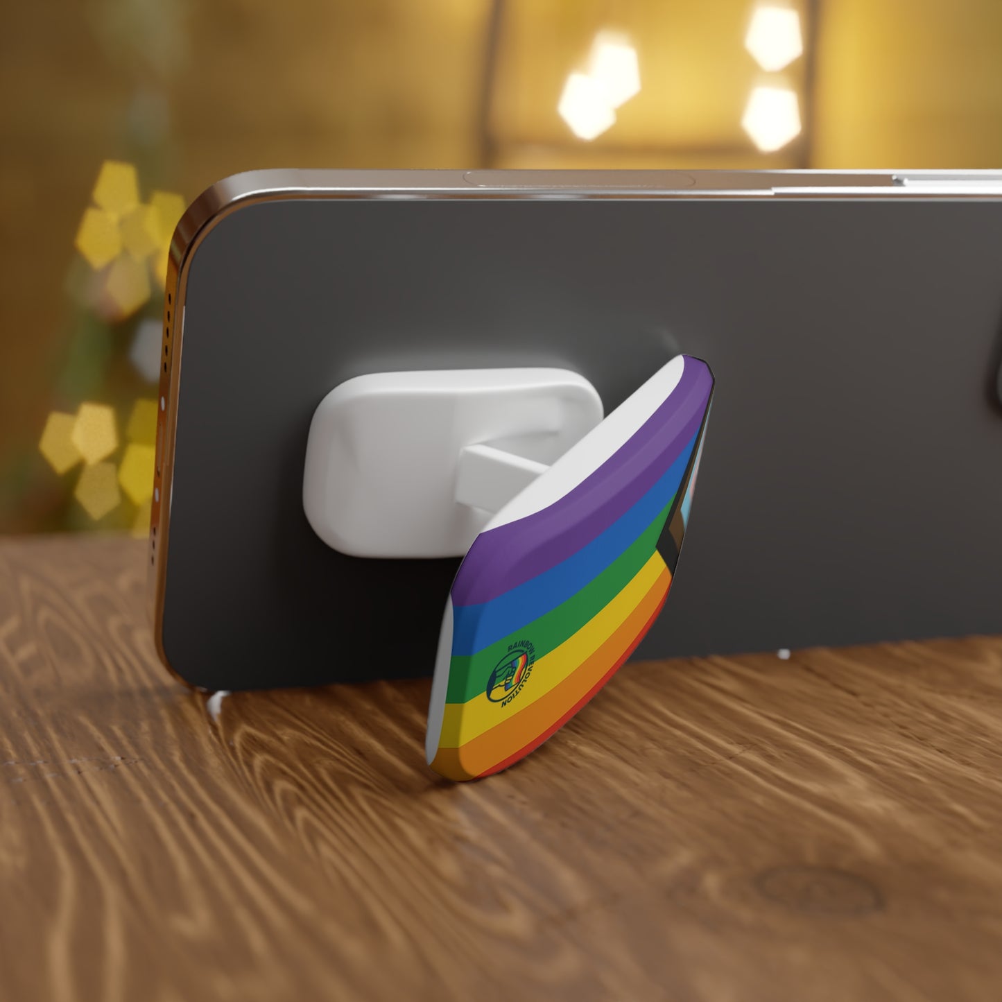 Pride Phone Grip, Rainbow Holder for LGBTQ+ Pride, Click-On Grip for Easy Holding, Cell Phone Accessory, Gift for Friends and Family