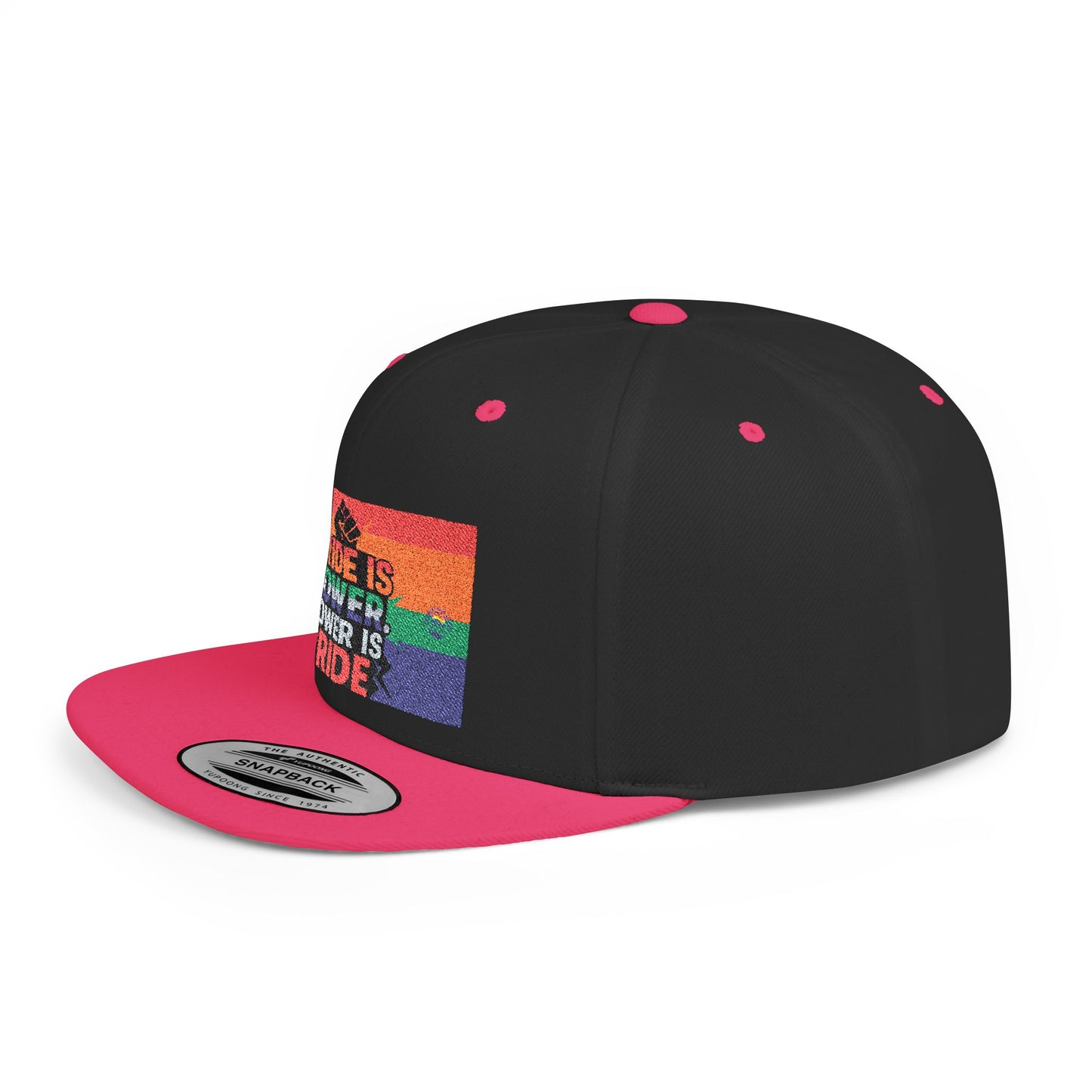 Pride-Themed Flat Bill Snapback, Celebrate Identity with Style, Perfect for Pride Month, LGBTQ+ Events, Everyday Fashion, Unisex Hat