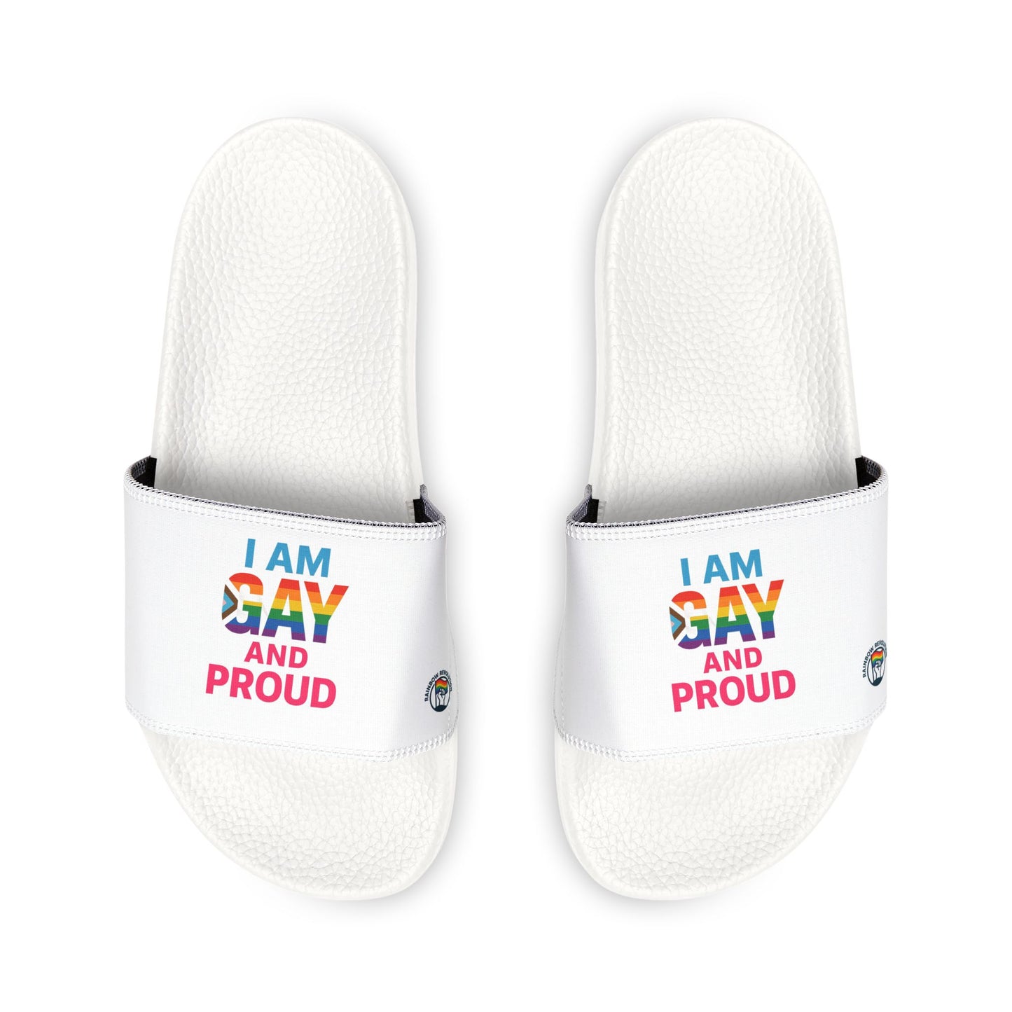 Proudly Gay Sandals, Summer Footwear, LGBTQ+ Pride Accessories, Beach Slippers, Casual Comfort Shoes