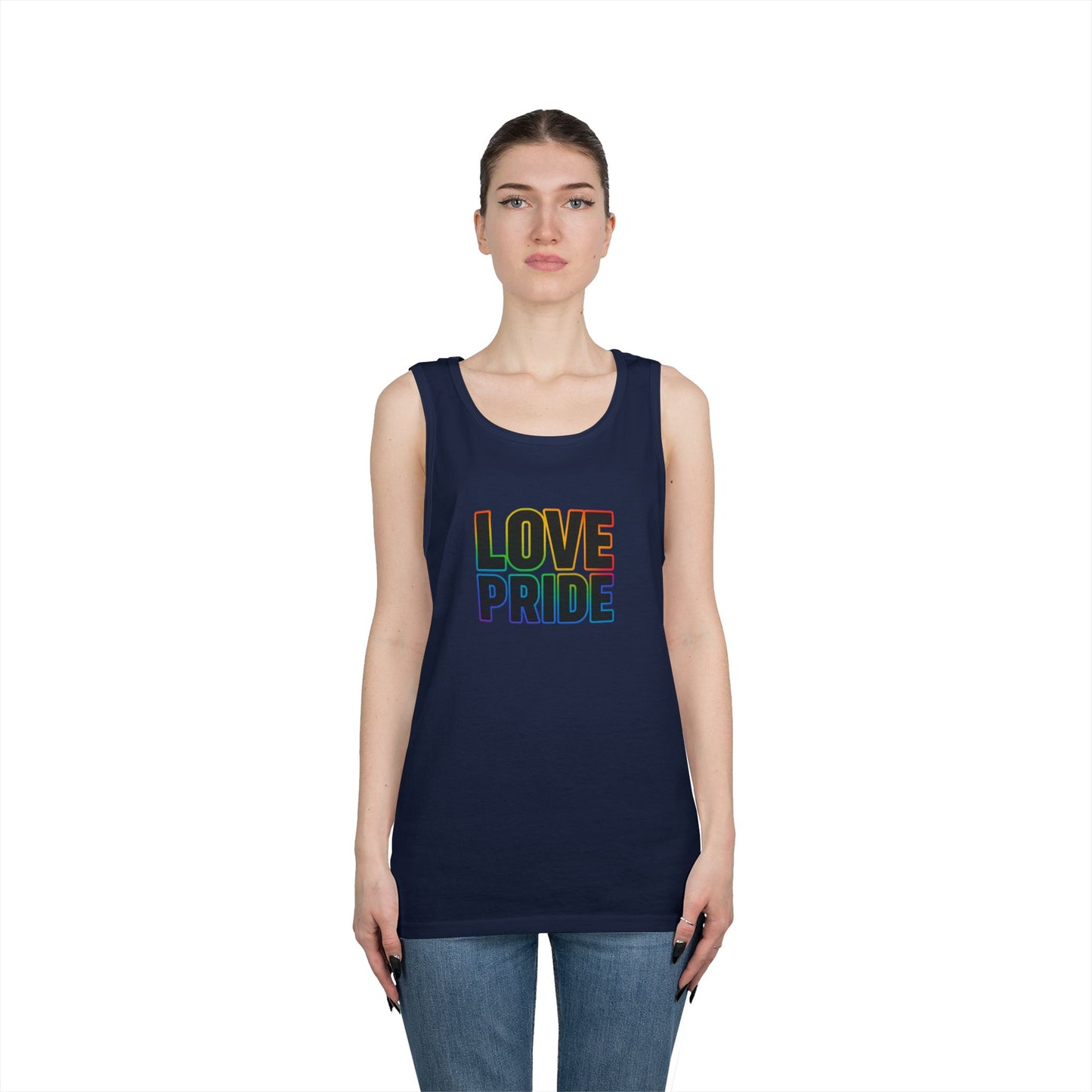 Pride Love Unisex Cotton Tank Top, LGBTQ+ Apparel, Summer Casual Wear, Pride Month Clothing, Festival Outfits