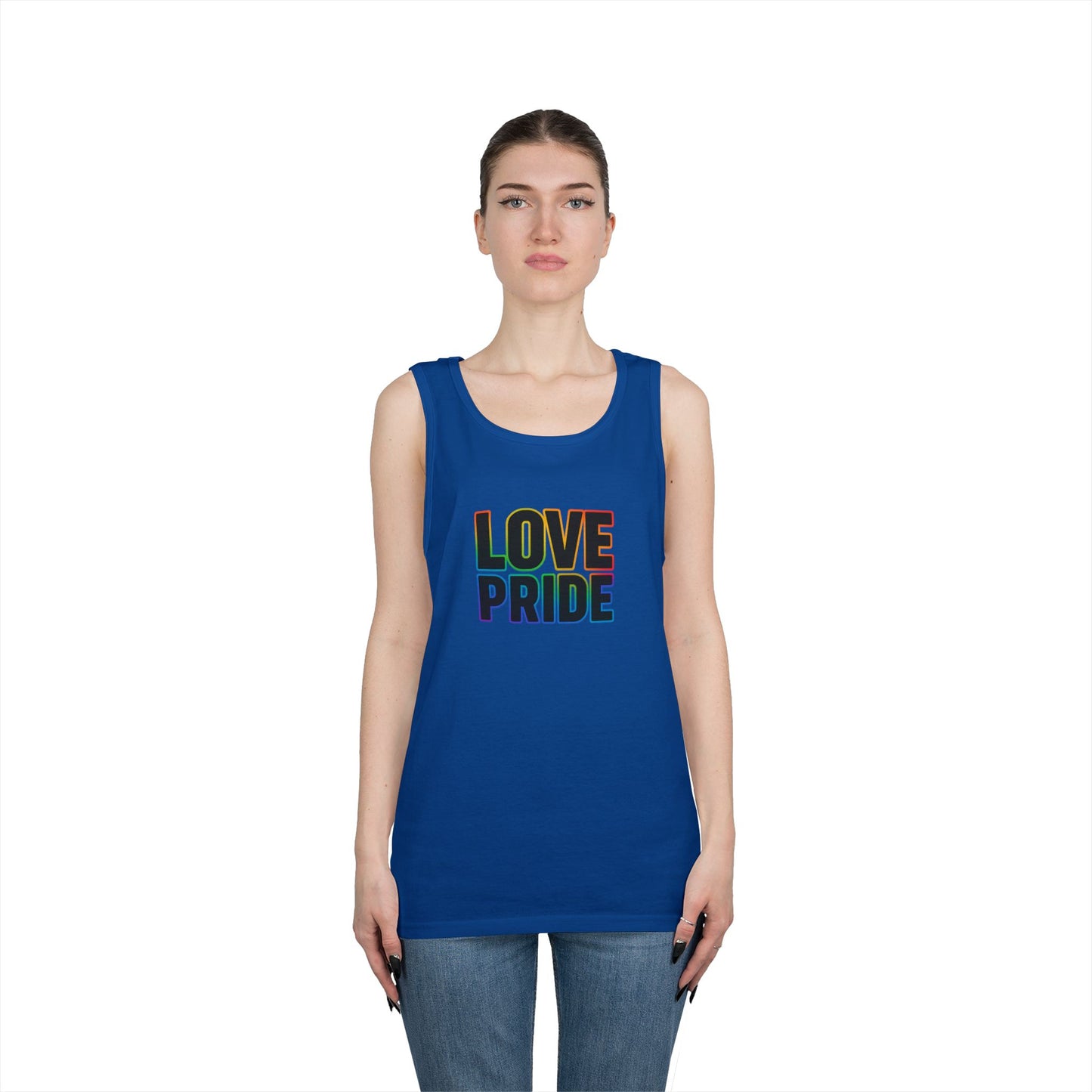 Pride Love Unisex Cotton Tank Top, LGBTQ+ Apparel, Summer Casual Wear, Pride Month Clothing, Festival Outfits