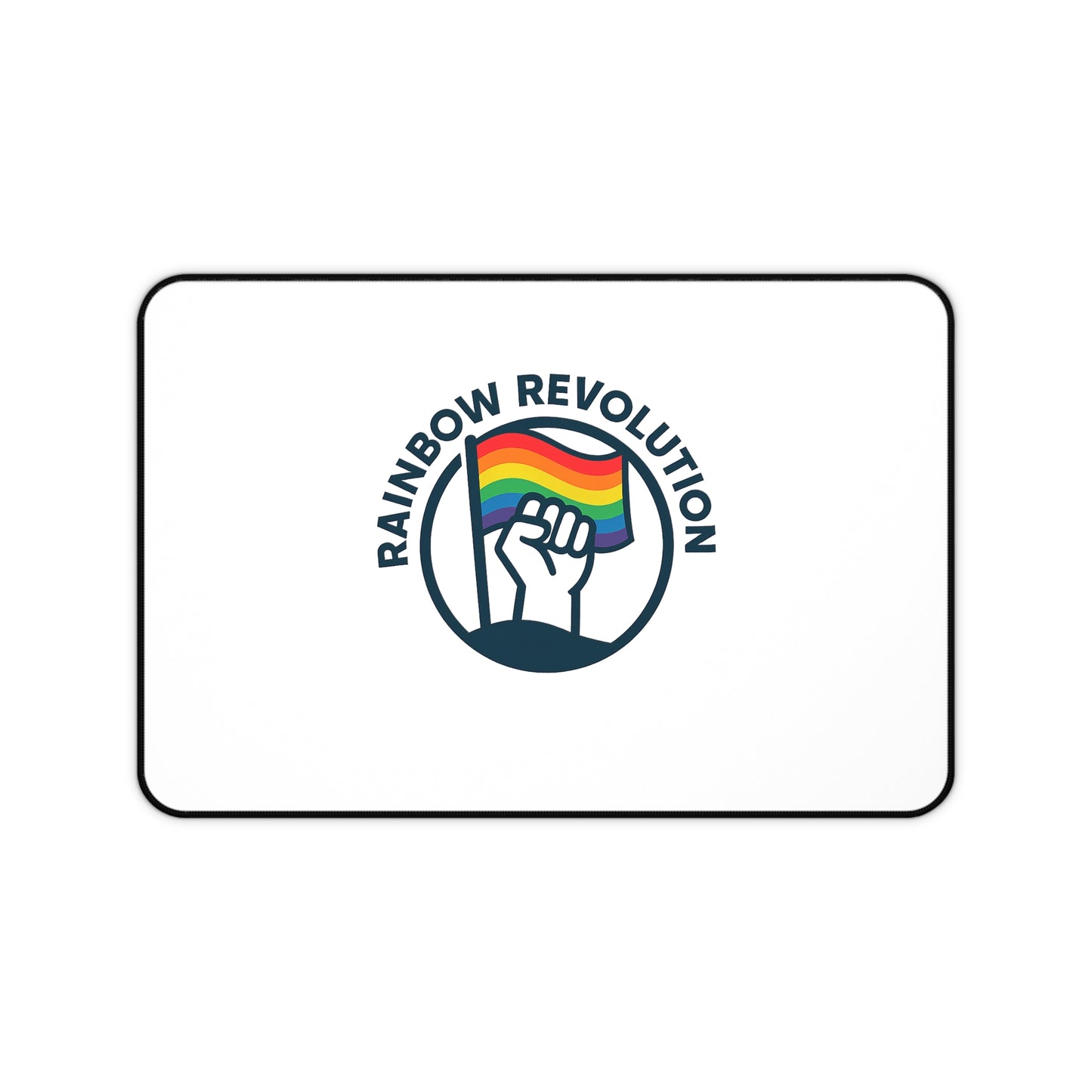 Pride Desk Mat - Rainbow Revolution, LGBTQ+ Office Decor, Gifts for Activists, Mouse Pad for Home Office, Pride Month Accessories