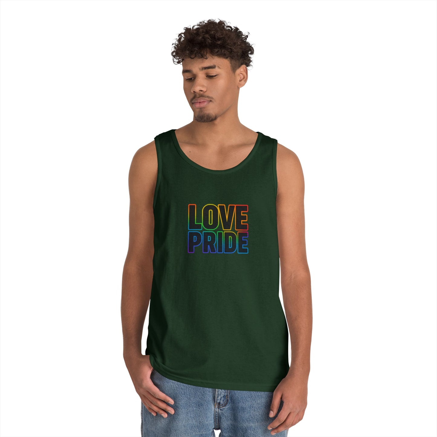 Pride Love Unisex Cotton Tank Top, LGBTQ+ Apparel, Summer Casual Wear, Pride Month Clothing, Festival Outfits