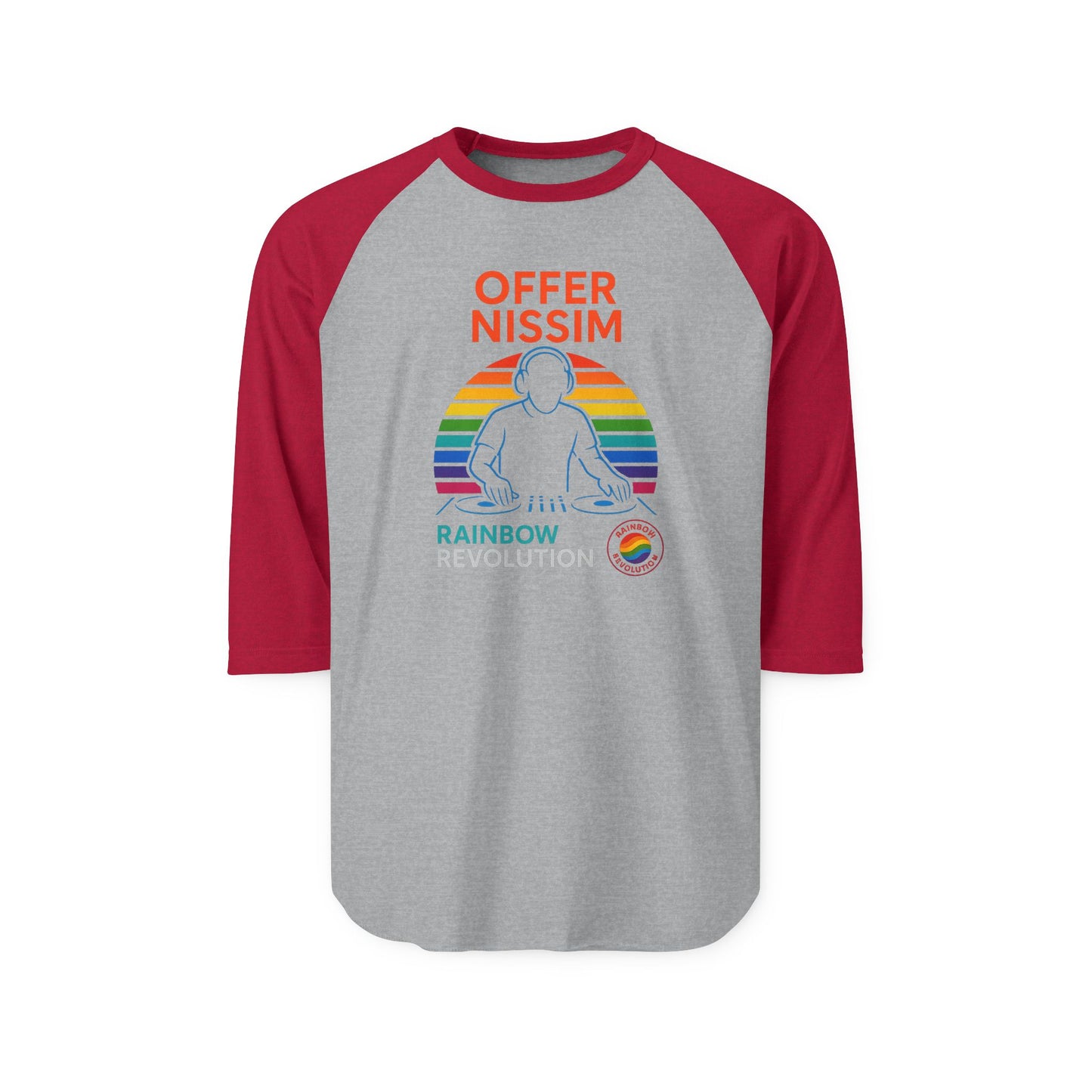 Rainbow Revolution Unisex Raglan Tee, Retro Gay Pride Shirt, Summer Festival Wear, Perfect for LGBTQ+ Celebrations