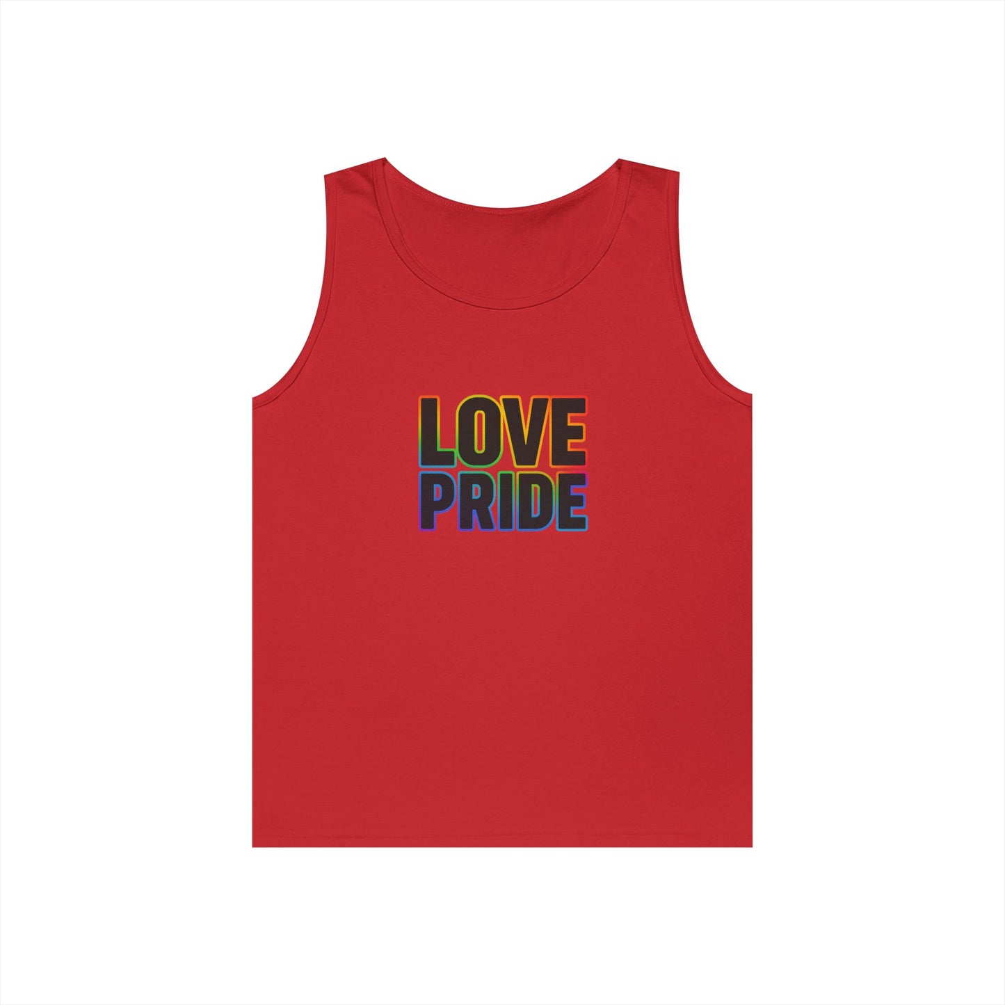 Pride Love Unisex Cotton Tank Top, LGBTQ+ Apparel, Summer Casual Wear, Pride Month Clothing, Festival Outfits
