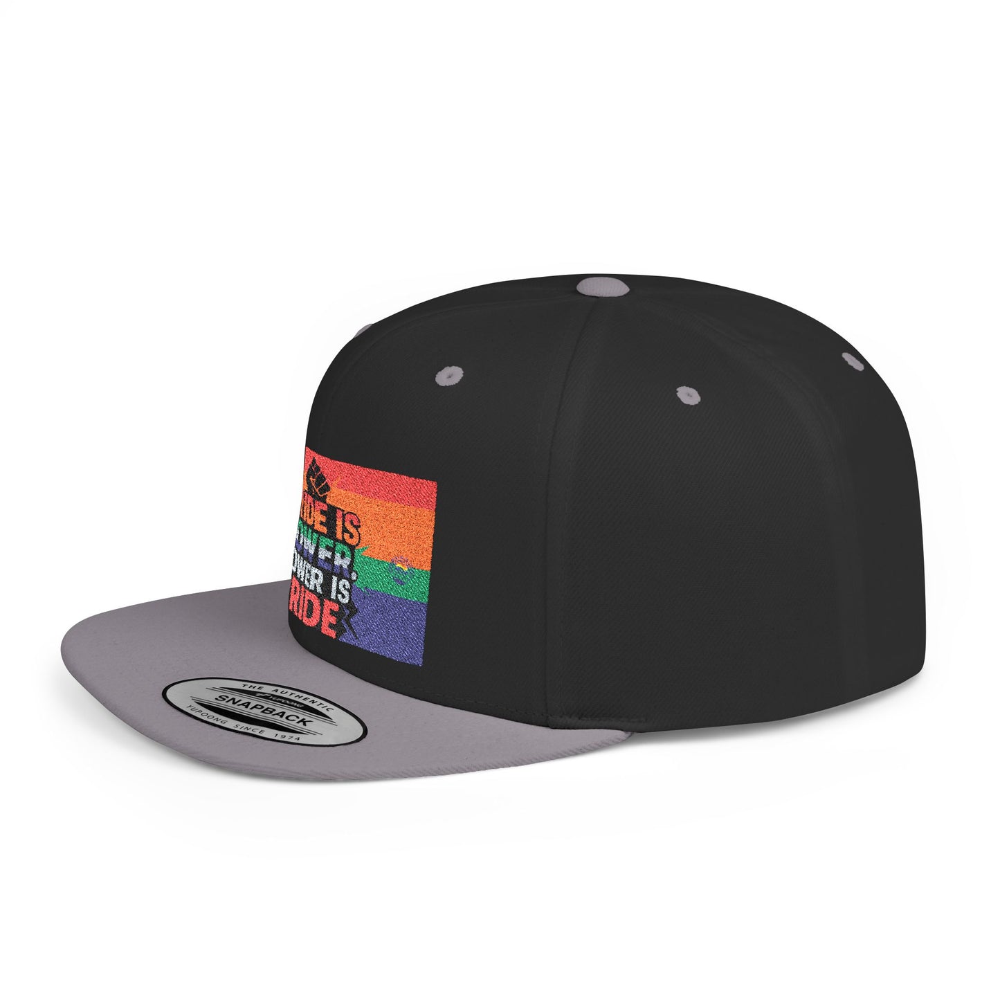 Pride-Themed Flat Bill Snapback, Celebrate Identity with Style, Perfect for Pride Month, LGBTQ+ Events, Everyday Fashion, Unisex Hat