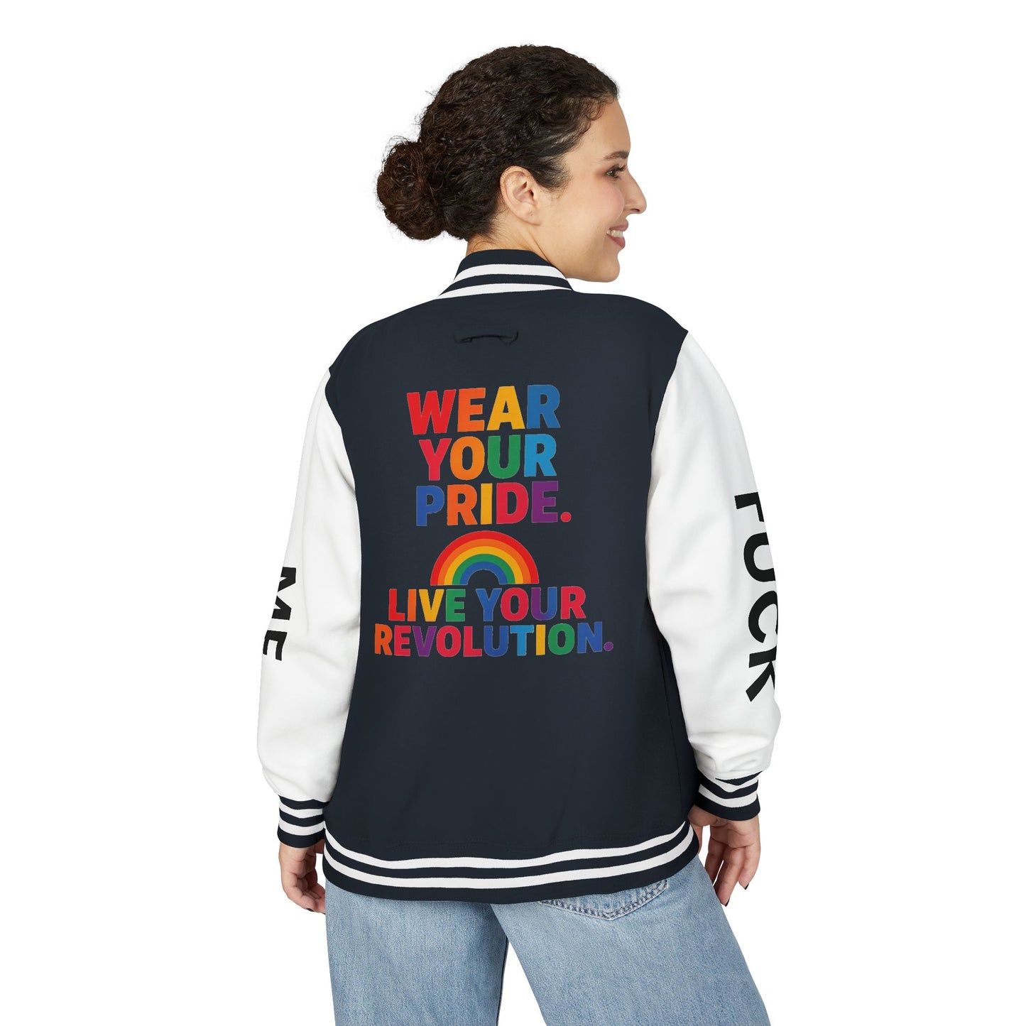 Pride Letterman Jacket - Statement Outerwear for Bold Expression, Sports Jacket, Unisex Fashion, LGBTQ+ Apparel, Gift for Her/Him