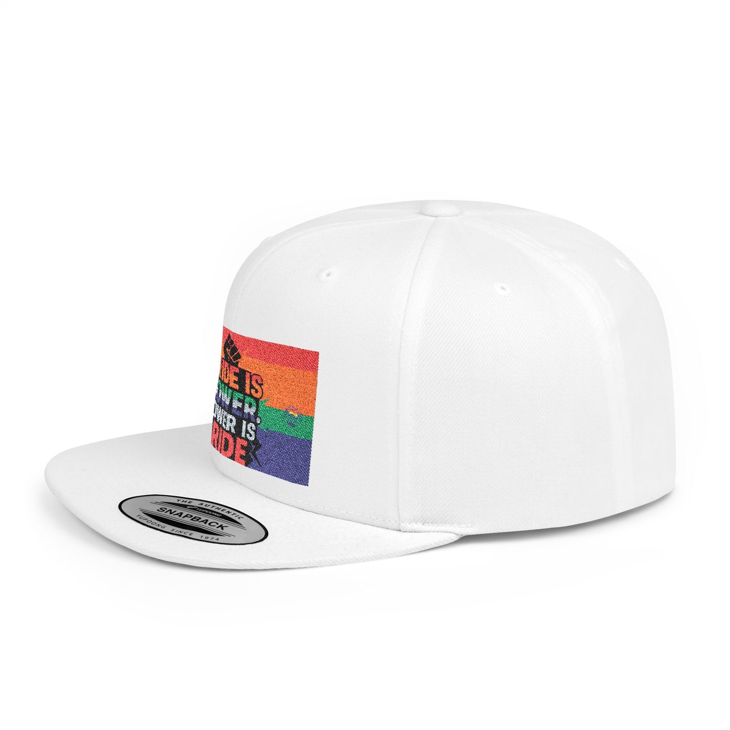 Pride-Themed Flat Bill Snapback, Celebrate Identity with Style, Perfect for Pride Month, LGBTQ+ Events, Everyday Fashion, Unisex Hat