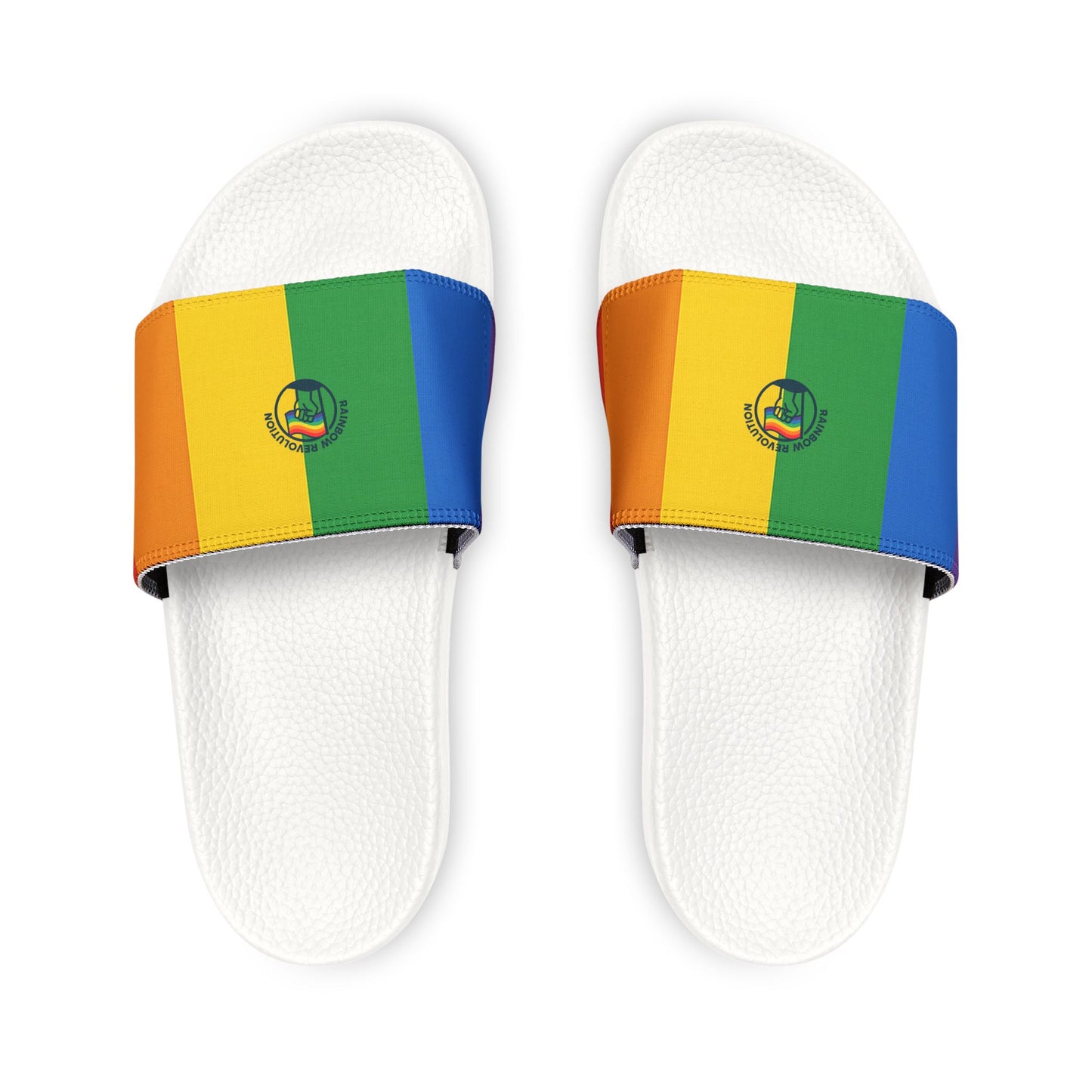 Vibrant Pride Sandals, Men's Summer Footwear, LGBTQ+ Support, Removable-Strap Slide Sandals, Beachwear, Casual Comfort