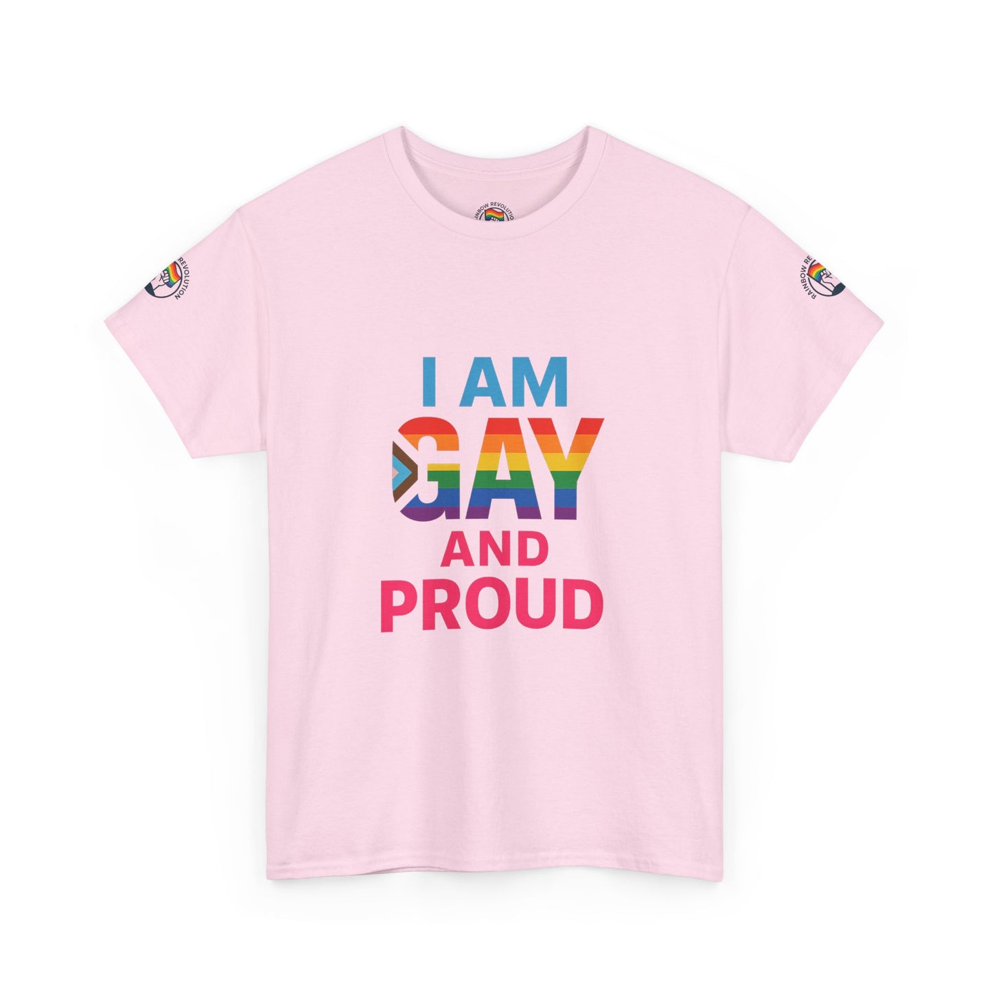 Pride Graphic Tee, I Am Gay and Proud Shirt, LGBTQ+ Apparel, Unisex Cotton Top, Festival Wear, Supportive Gift