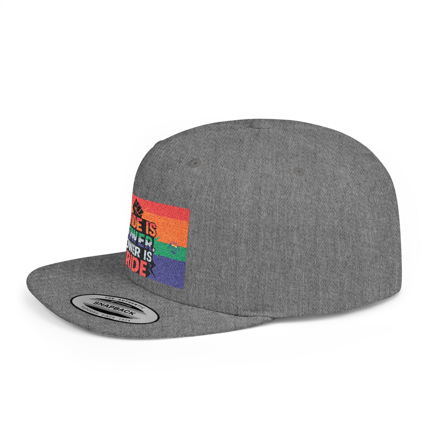 Pride-Themed Flat Bill Snapback, Celebrate Identity with Style, Perfect for Pride Month, LGBTQ+ Events, Everyday Fashion, Unisex Hat
