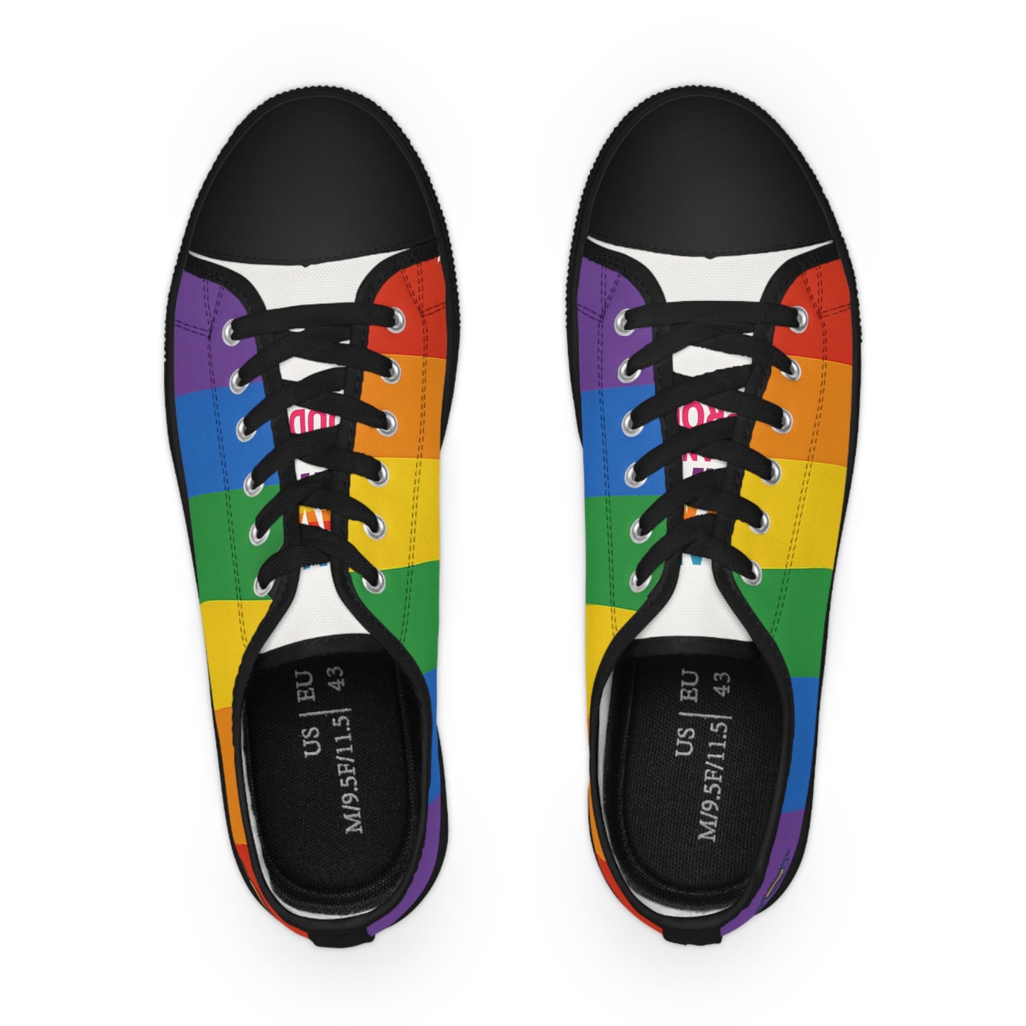 Rainbow Pride Low Top Sneakers, Colorful Casual Shoes for Men, LGBTQ+ Footwear, Retro Sneakers, Summer Fashion, Gift Idea
