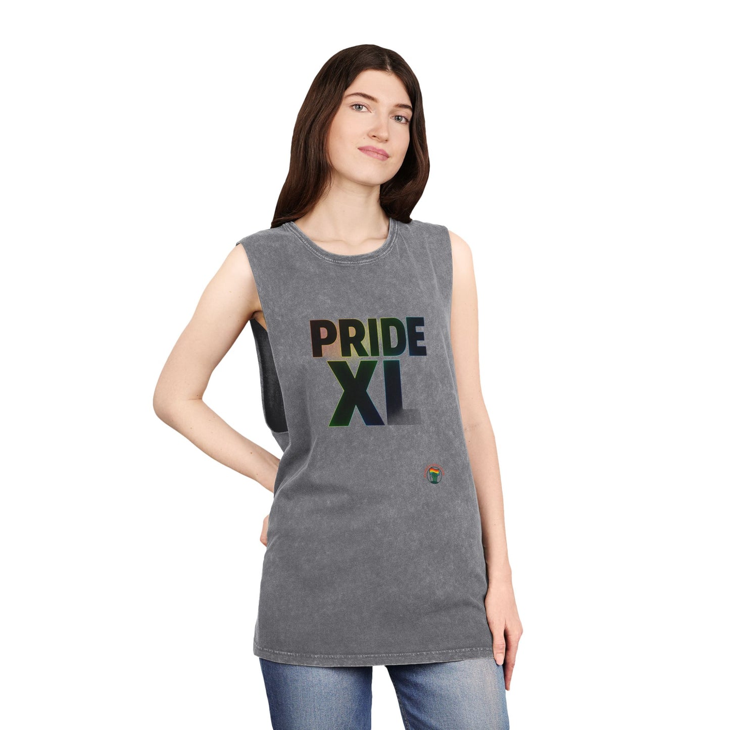 Pride Stonewash Tank Top, Unisex Pride Shirt, LGBTQ+ Apparel, Summer Pride Wear, Festival Outfit, Gay Pride Clothing
