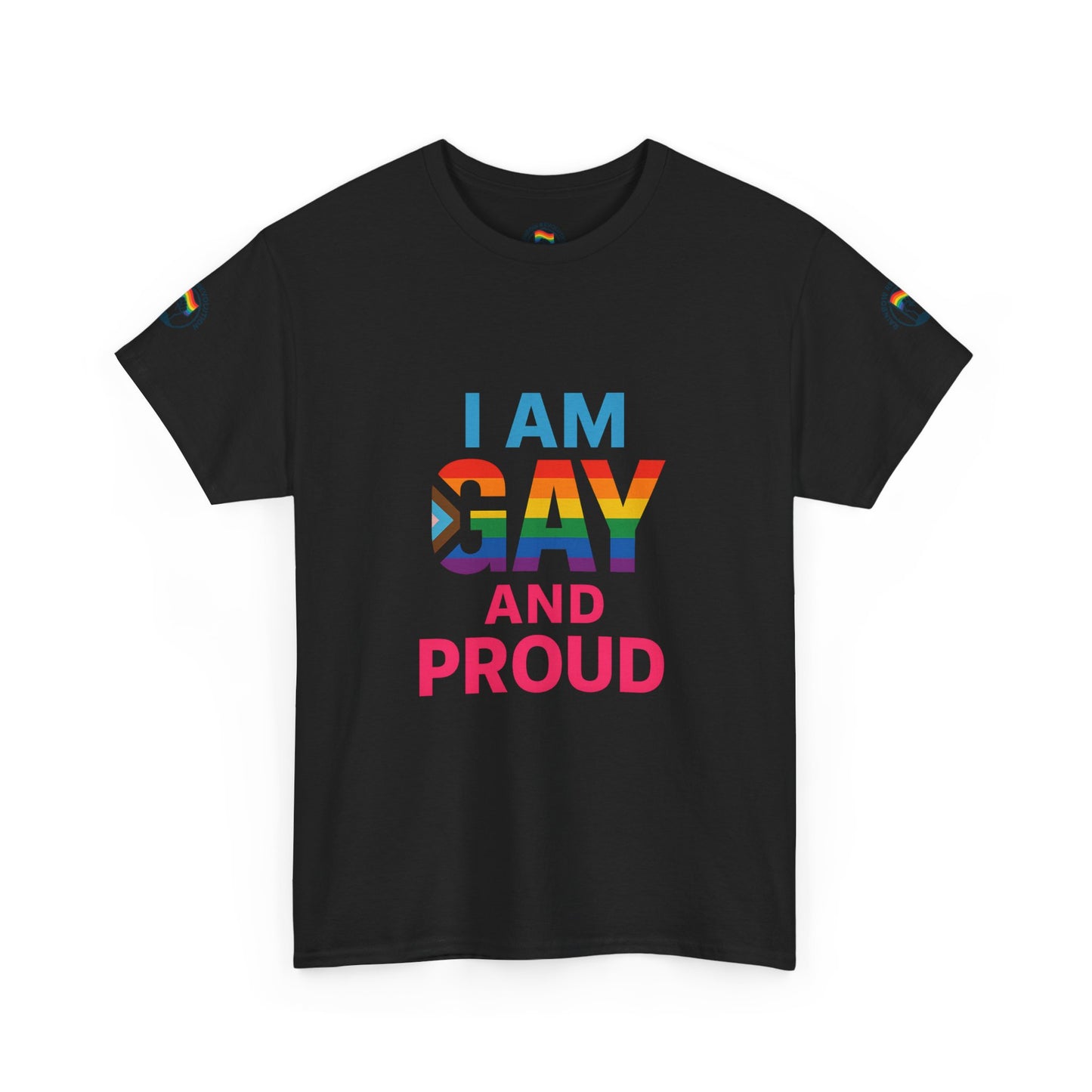 Pride Graphic Tee, I Am Gay and Proud Shirt, LGBTQ+ Apparel, Unisex Cotton Top, Festival Wear, Supportive Gift
