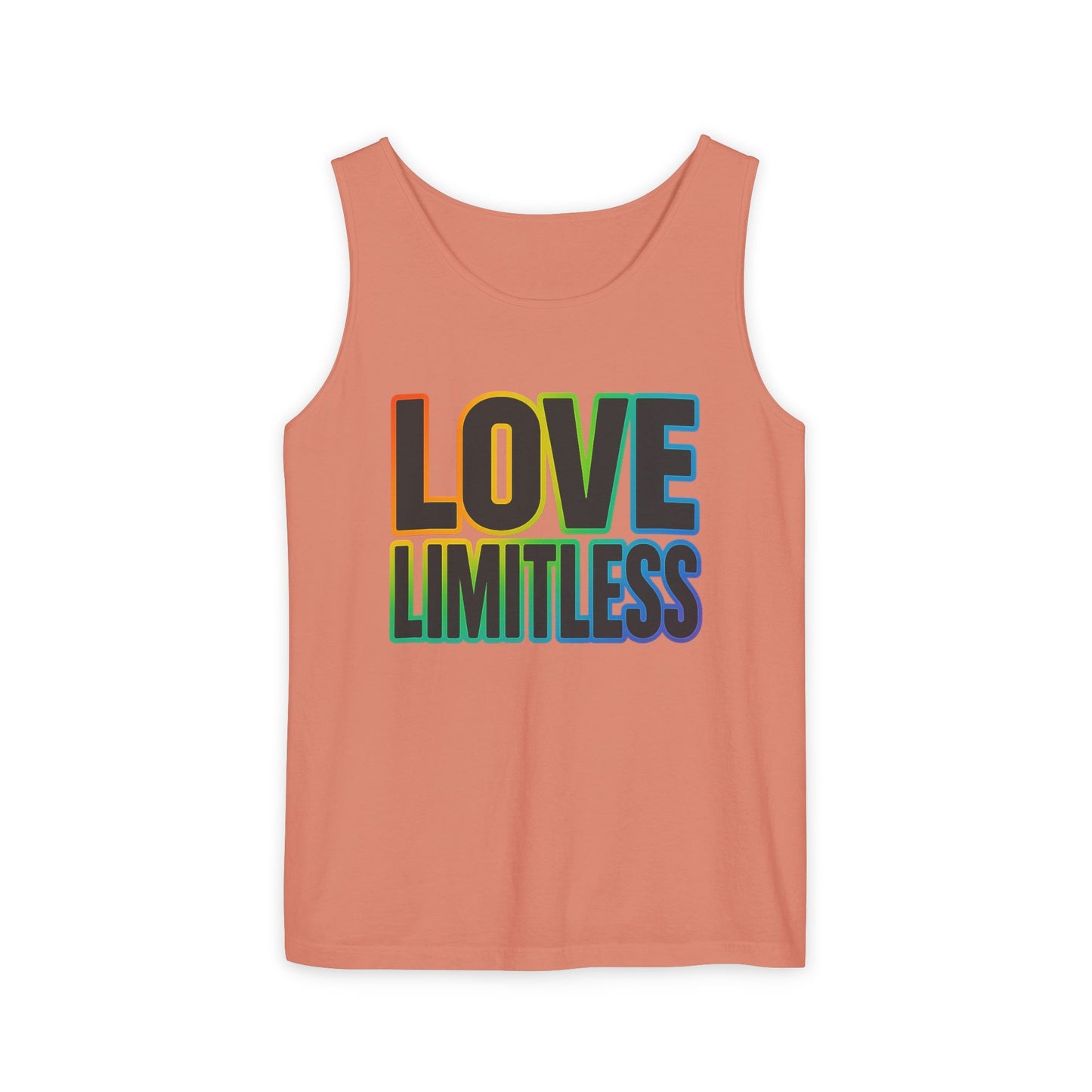 Unisex Inspirational Tank Top, Love Limitless Sleeveless Shirt, Perfect for Summer, Pride Events, Relaxed Fit Gym Wear, Gift for Friends