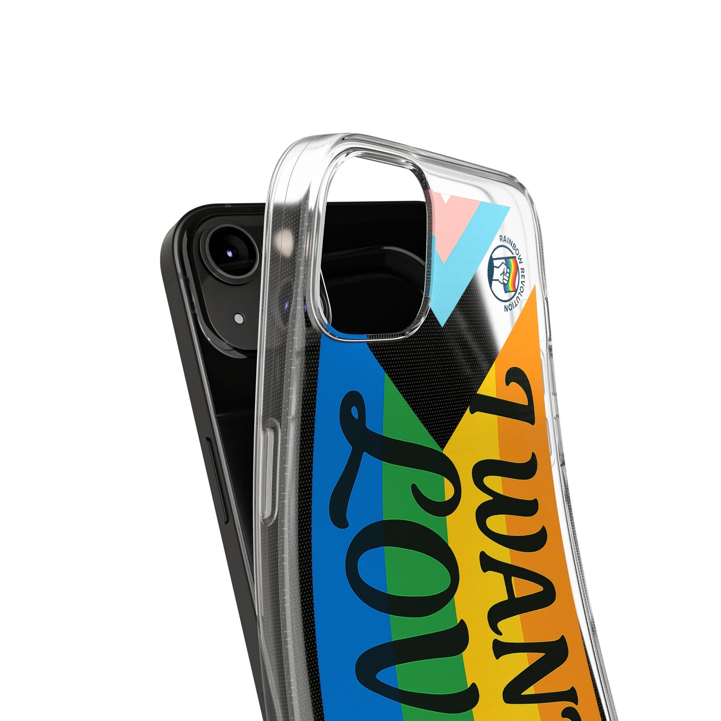 Pride Love Phone Case, Clear Silicone Case, LGBTQ+ Phone Accessory, Colorful Phone Cover, Rainbow Pride Gift