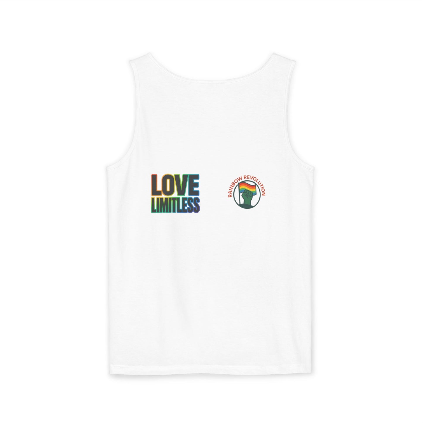Unisex Inspirational Tank Top, Love Limitless Sleeveless Shirt, Perfect for Summer, Pride Events, Relaxed Fit Gym Wear, Gift for Friends