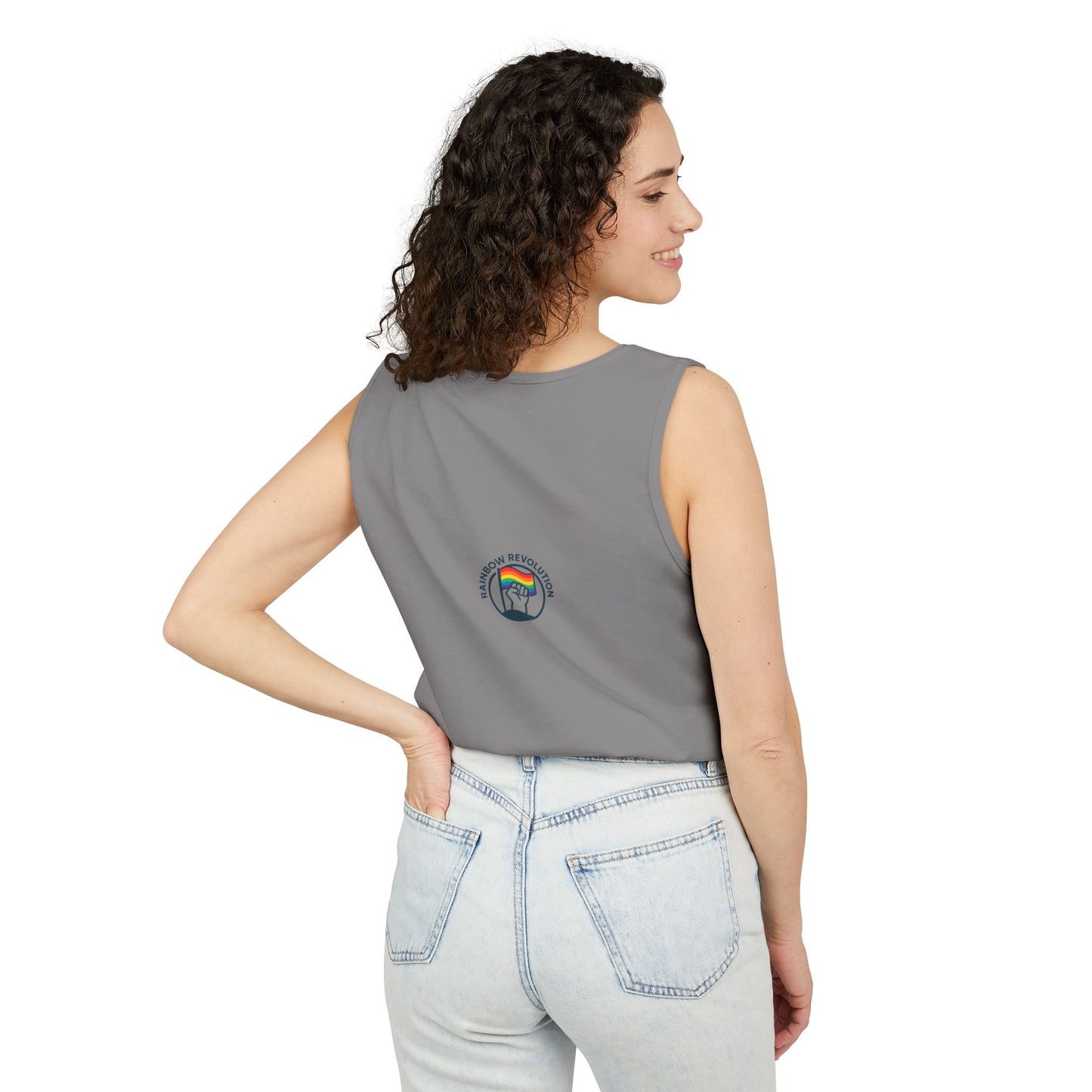 Pride Flame Tank Top | Unisex Garment-Dyed Tank, LGBTQ+ Apparel, Colorful Summer Wear, Festival Clothing, Gay Pride Merchandise