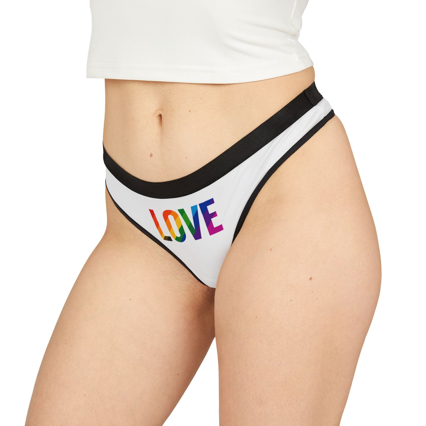 Colorful Love Women's Thongs - Celebratory Intimates for Every Day, Pride, Anniversary, Gift for Her