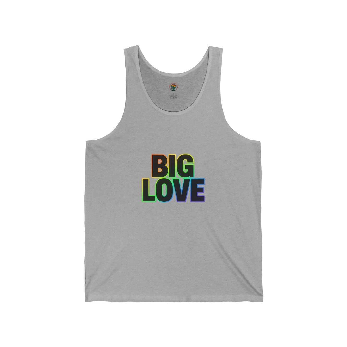 Unisex Jersey Tank - Big Love, Summer Vibes, LGBTQ+ Pride, Workout Wear, Casual Fashion, Gift for Friends