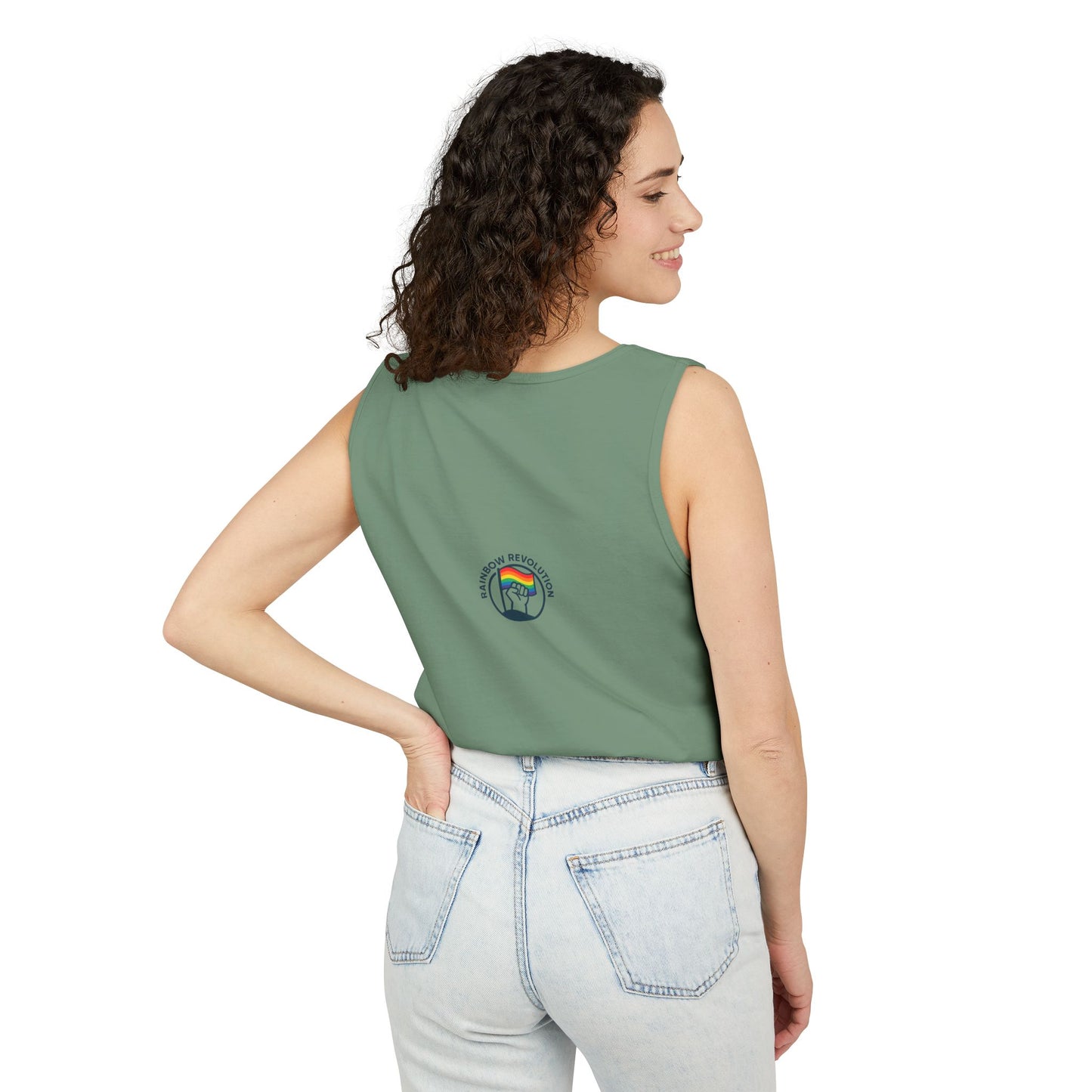 Pride Flame Tank Top | Unisex Garment-Dyed Tank, LGBTQ+ Apparel, Colorful Summer Wear, Festival Clothing, Gay Pride Merchandise