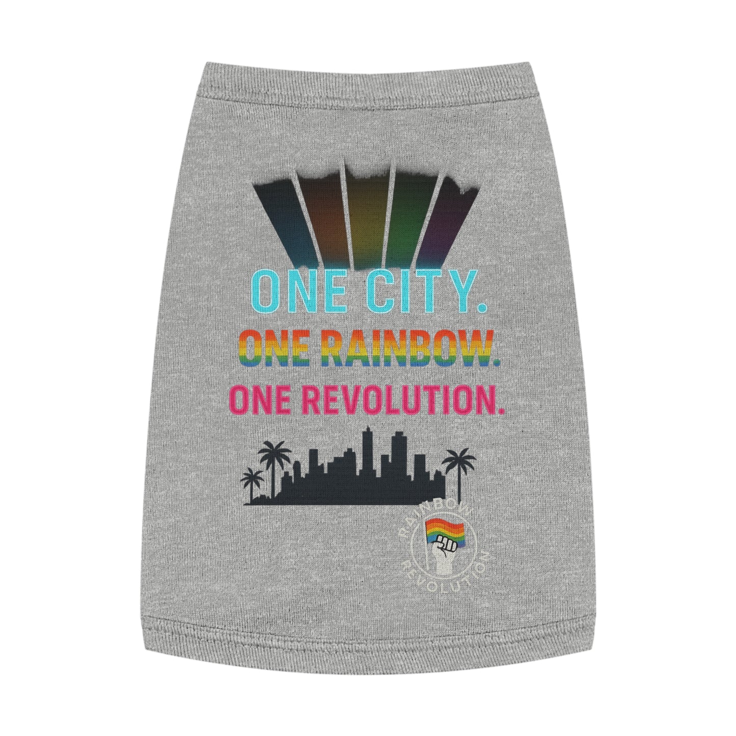 Vibrant Pride Pet Tank Top, Rainbow Celebration Wear, Dog and Cat Apparel, Summer Pet Fashion, LGBTQ+ Pet Lover Gift