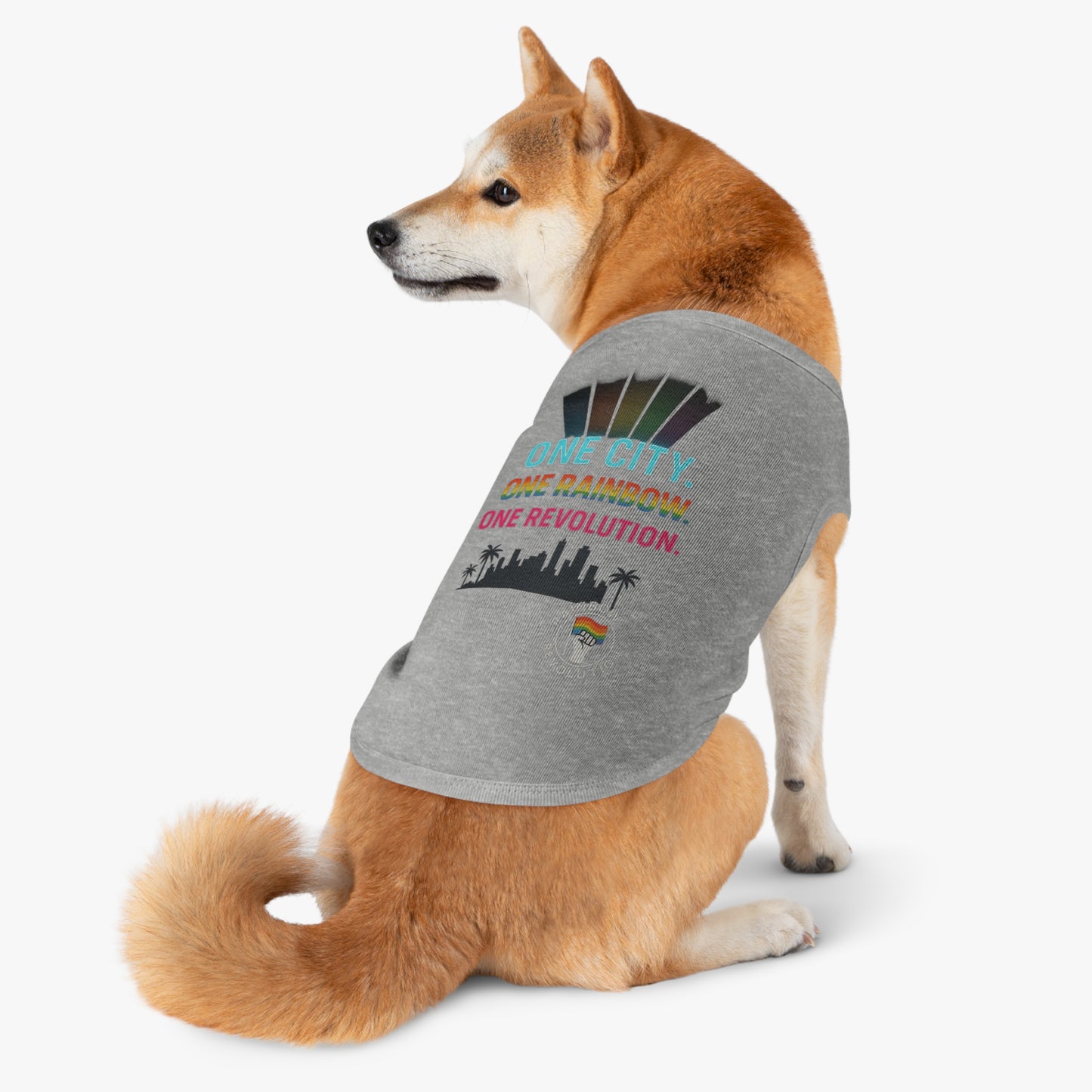 Vibrant Pride Pet Tank Top, Rainbow Celebration Wear, Dog and Cat Apparel, Summer Pet Fashion, LGBTQ+ Pet Lover Gift