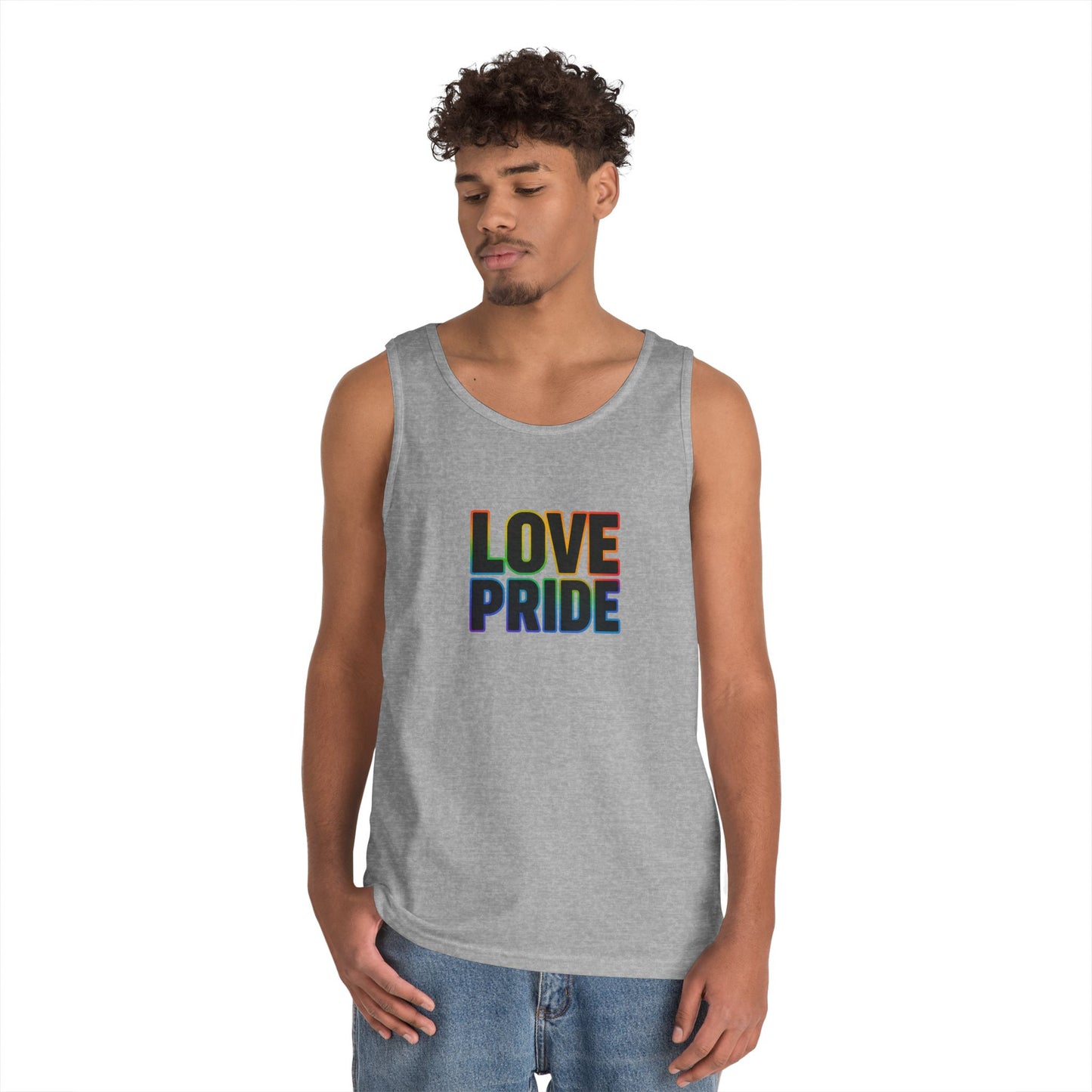 Pride Love Unisex Cotton Tank Top, LGBTQ+ Apparel, Summer Casual Wear, Pride Month Clothing, Festival Outfits
