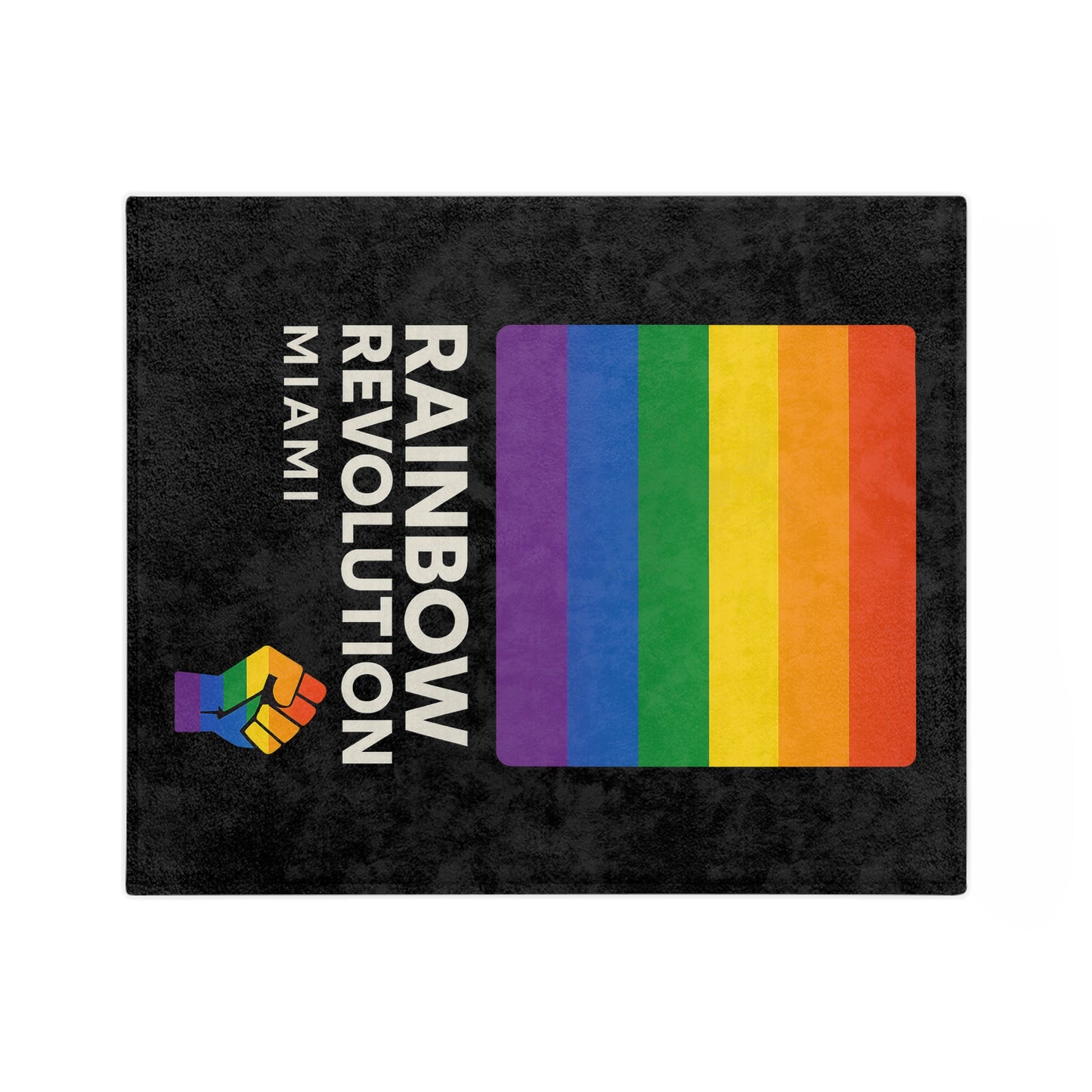 Rainbow Revolution Velveteen Blanket, Cozy Blanket for Pride Month, LGBTQ+ Decor, Gift for Activists, Soft Throw Blanket