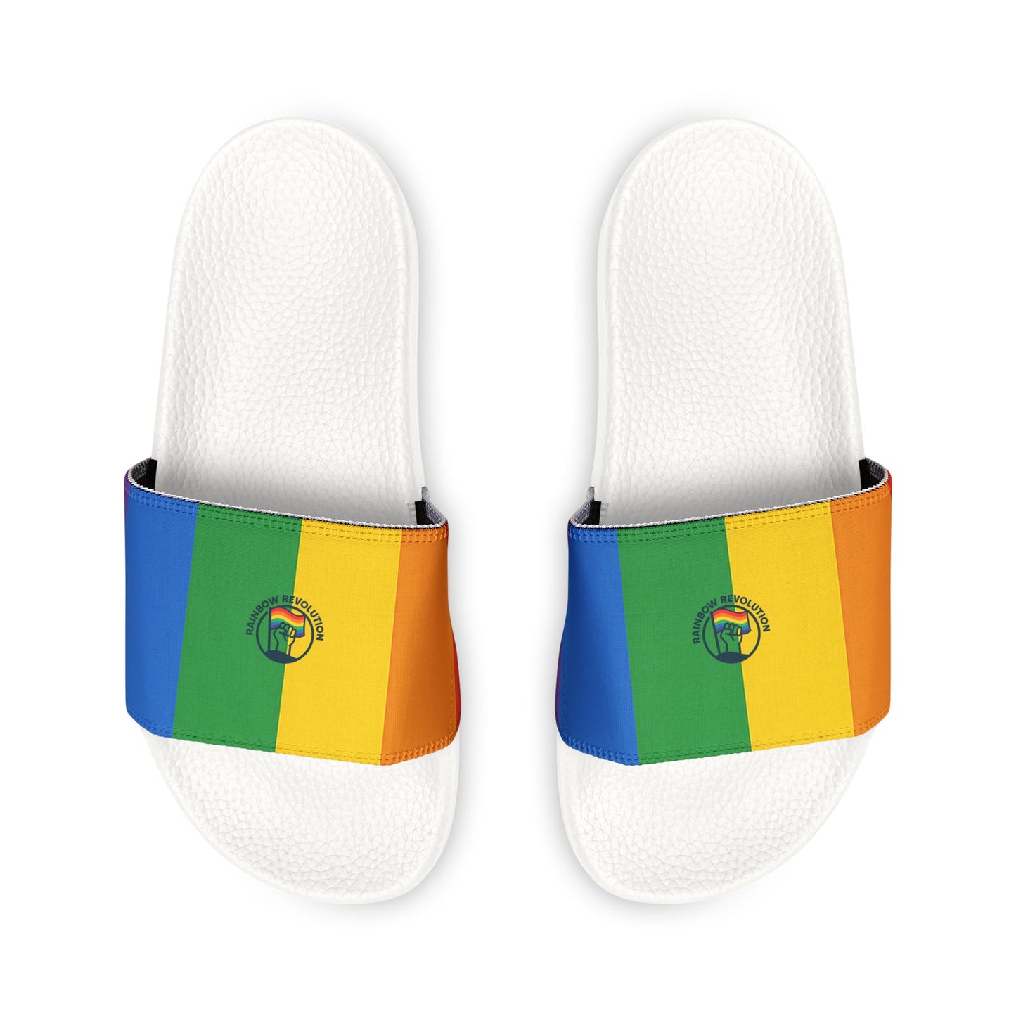 Vibrant Pride Sandals, Men's Summer Footwear, LGBTQ+ Support, Removable-Strap Slide Sandals, Beachwear, Casual Comfort