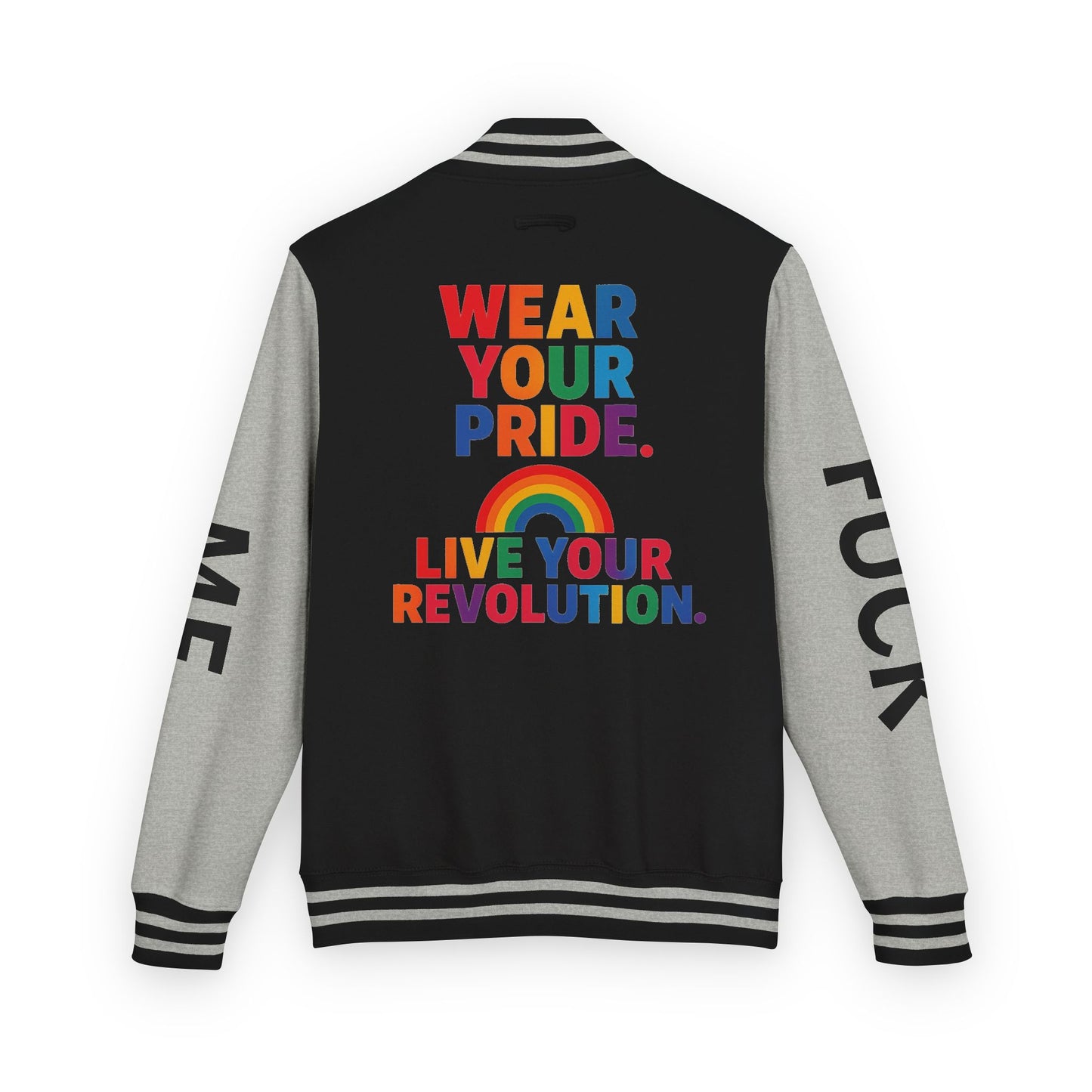 Pride Letterman Jacket - Statement Outerwear for Bold Expression, Sports Jacket, Unisex Fashion, LGBTQ+ Apparel, Gift for Her/Him