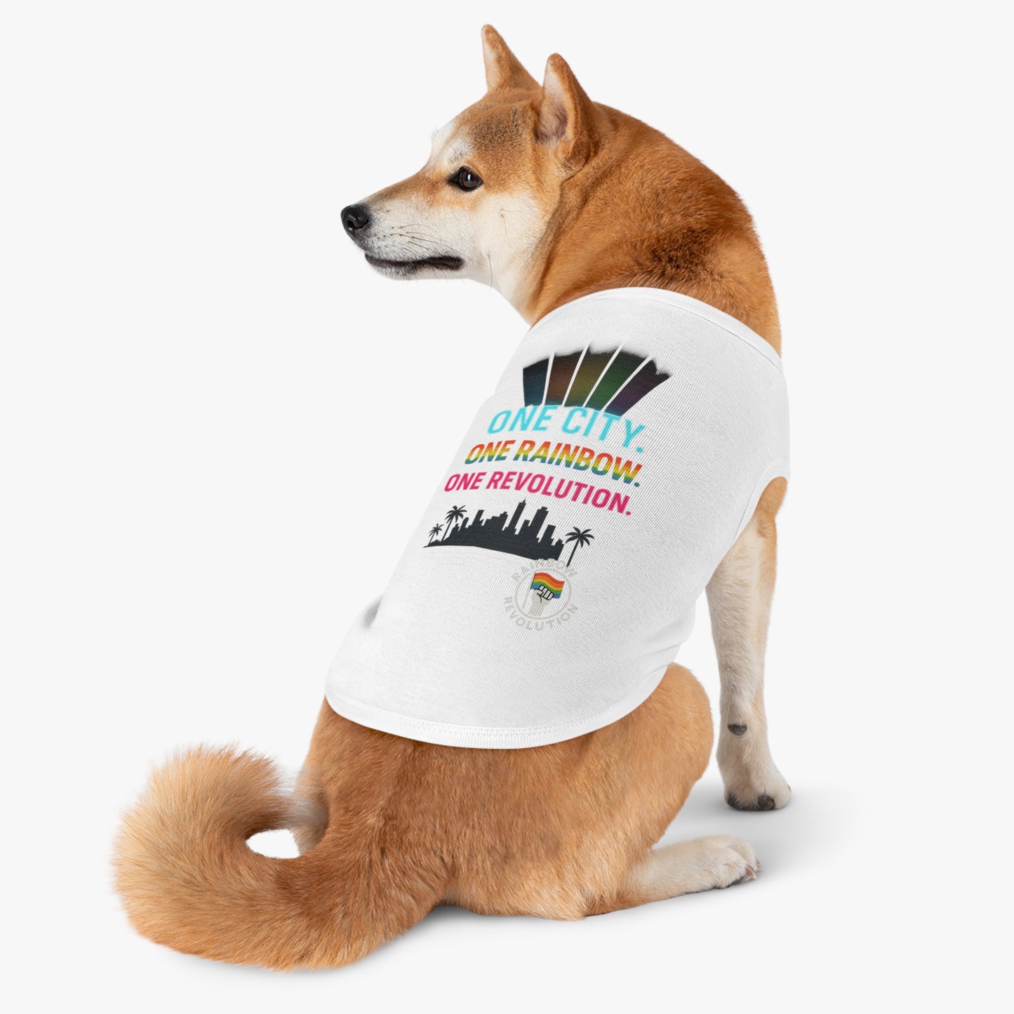 Vibrant Pride Pet Tank Top, Rainbow Celebration Wear, Dog and Cat Apparel, Summer Pet Fashion, LGBTQ+ Pet Lover Gift