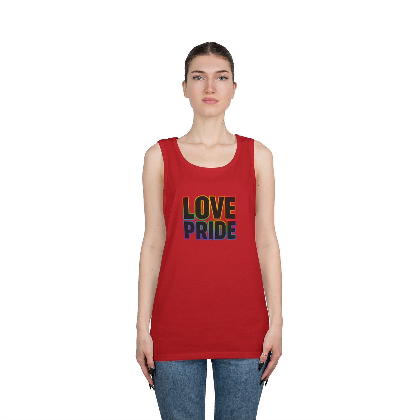 Pride Love Unisex Cotton Tank Top, LGBTQ+ Apparel, Summer Casual Wear, Pride Month Clothing, Festival Outfits