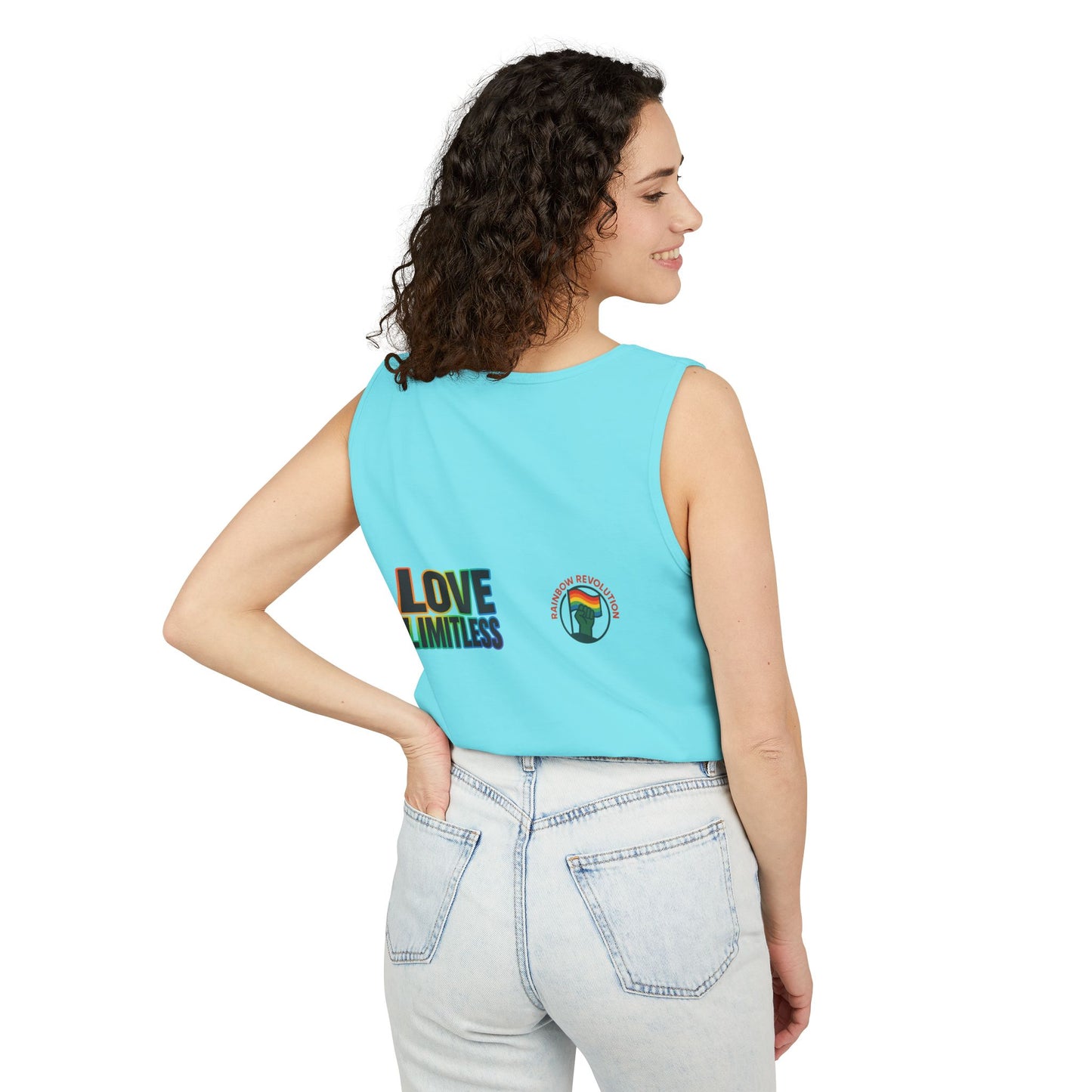 Unisex Inspirational Tank Top, Love Limitless Sleeveless Shirt, Perfect for Summer, Pride Events, Relaxed Fit Gym Wear, Gift for Friends