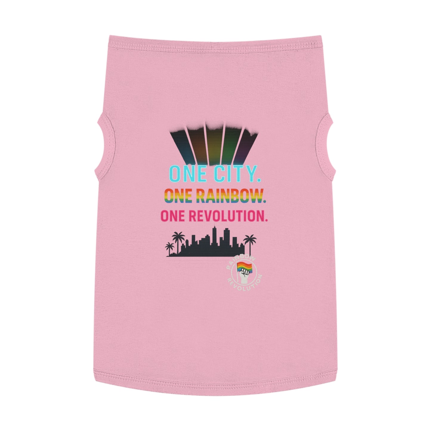 Vibrant Pride Pet Tank Top, Rainbow Celebration Wear, Dog and Cat Apparel, Summer Pet Fashion, LGBTQ+ Pet Lover Gift