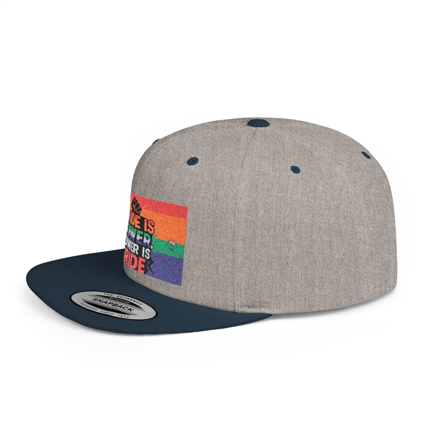 Pride-Themed Flat Bill Snapback, Celebrate Identity with Style, Perfect for Pride Month, LGBTQ+ Events, Everyday Fashion, Unisex Hat