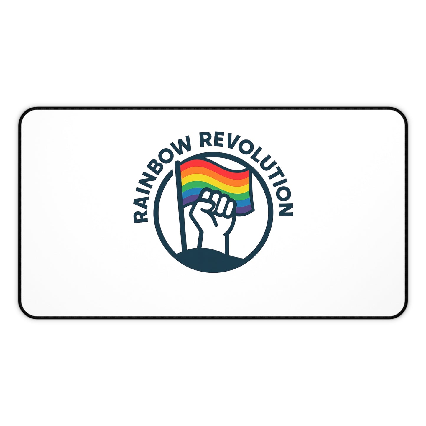 Pride Desk Mat - Rainbow Revolution, LGBTQ+ Office Decor, Gifts for Activists, Mouse Pad for Home Office, Pride Month Accessories