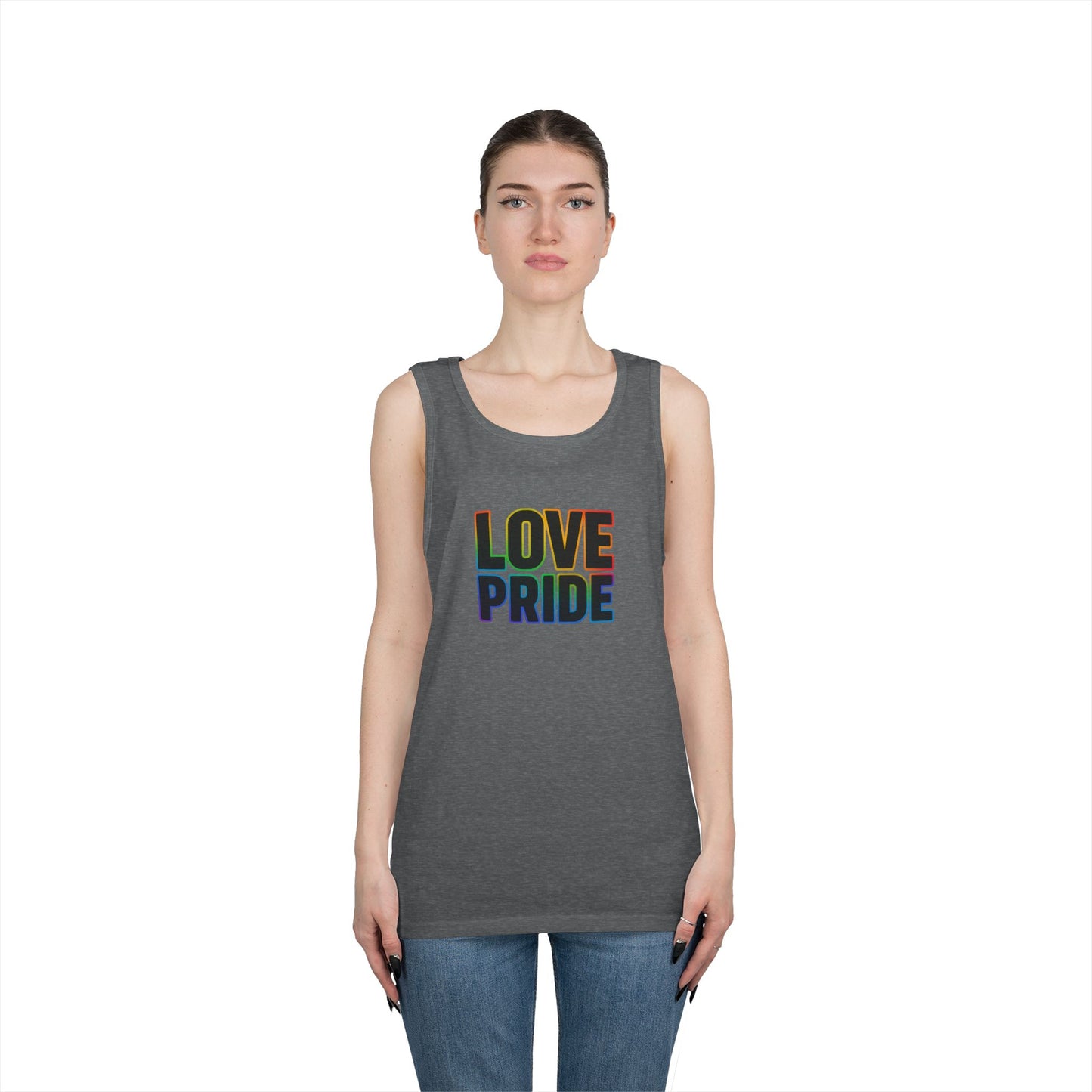 Pride Love Unisex Cotton Tank Top, LGBTQ+ Apparel, Summer Casual Wear, Pride Month Clothing, Festival Outfits