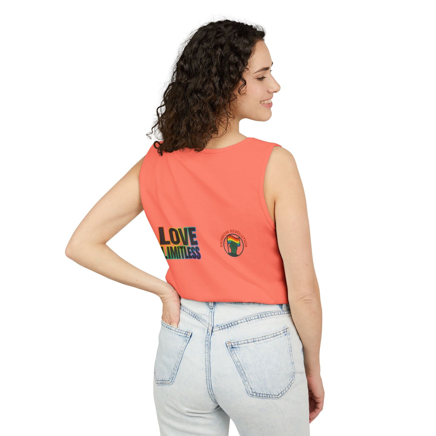 Unisex Inspirational Tank Top, Love Limitless Sleeveless Shirt, Perfect for Summer, Pride Events, Relaxed Fit Gym Wear, Gift for Friends