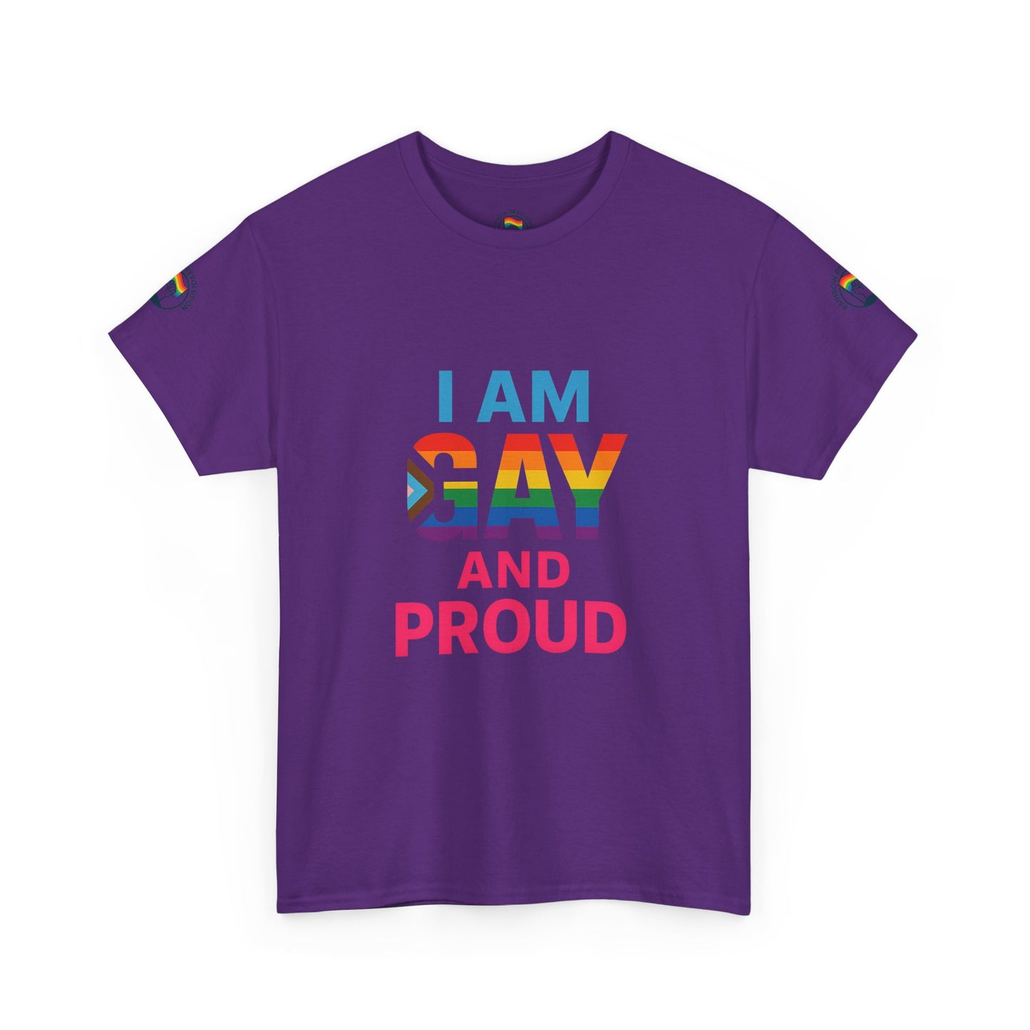 Pride Graphic Tee, I Am Gay and Proud Shirt, LGBTQ+ Apparel, Unisex Cotton Top, Festival Wear, Supportive Gift