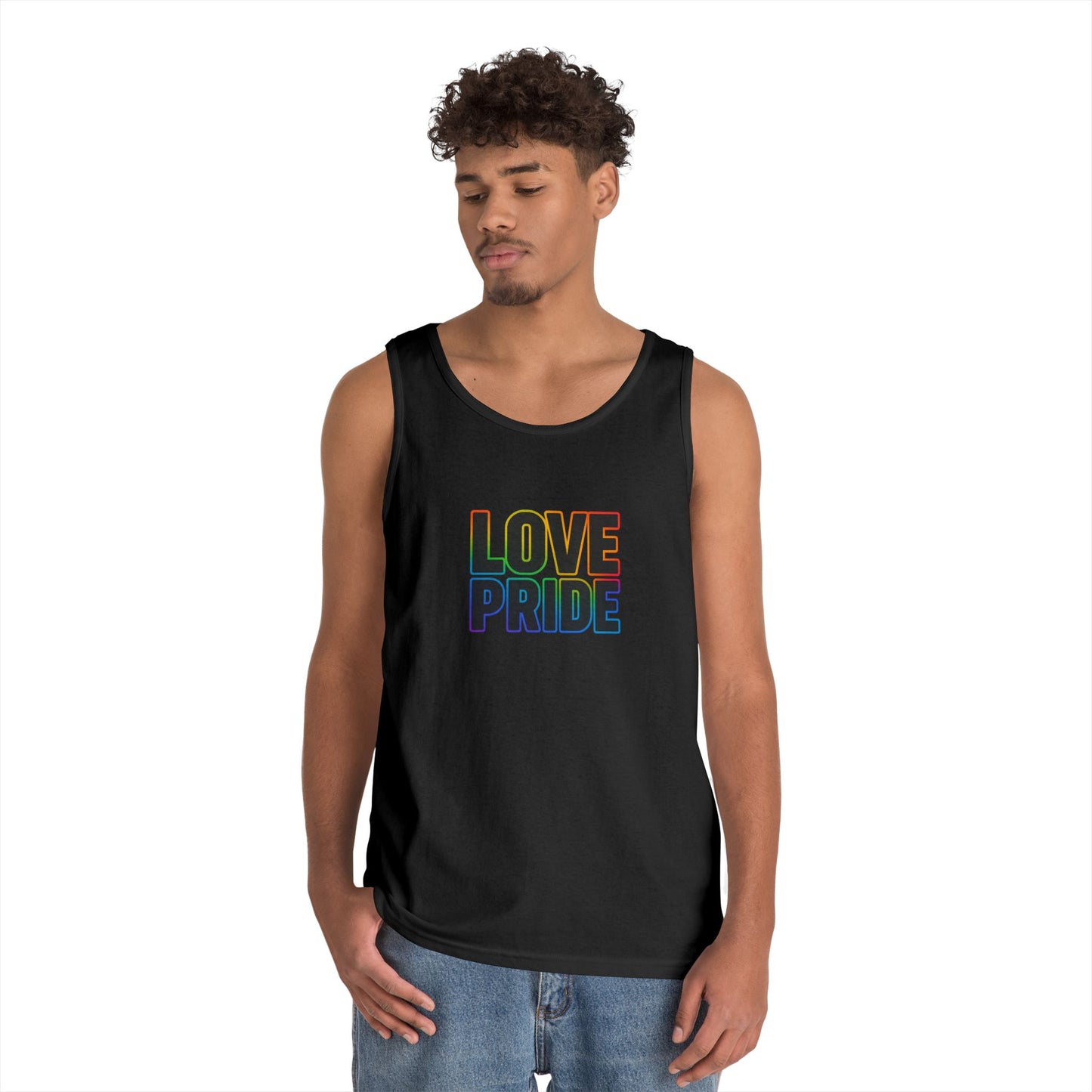 Pride Love Unisex Cotton Tank Top, LGBTQ+ Apparel, Summer Casual Wear, Pride Month Clothing, Festival Outfits